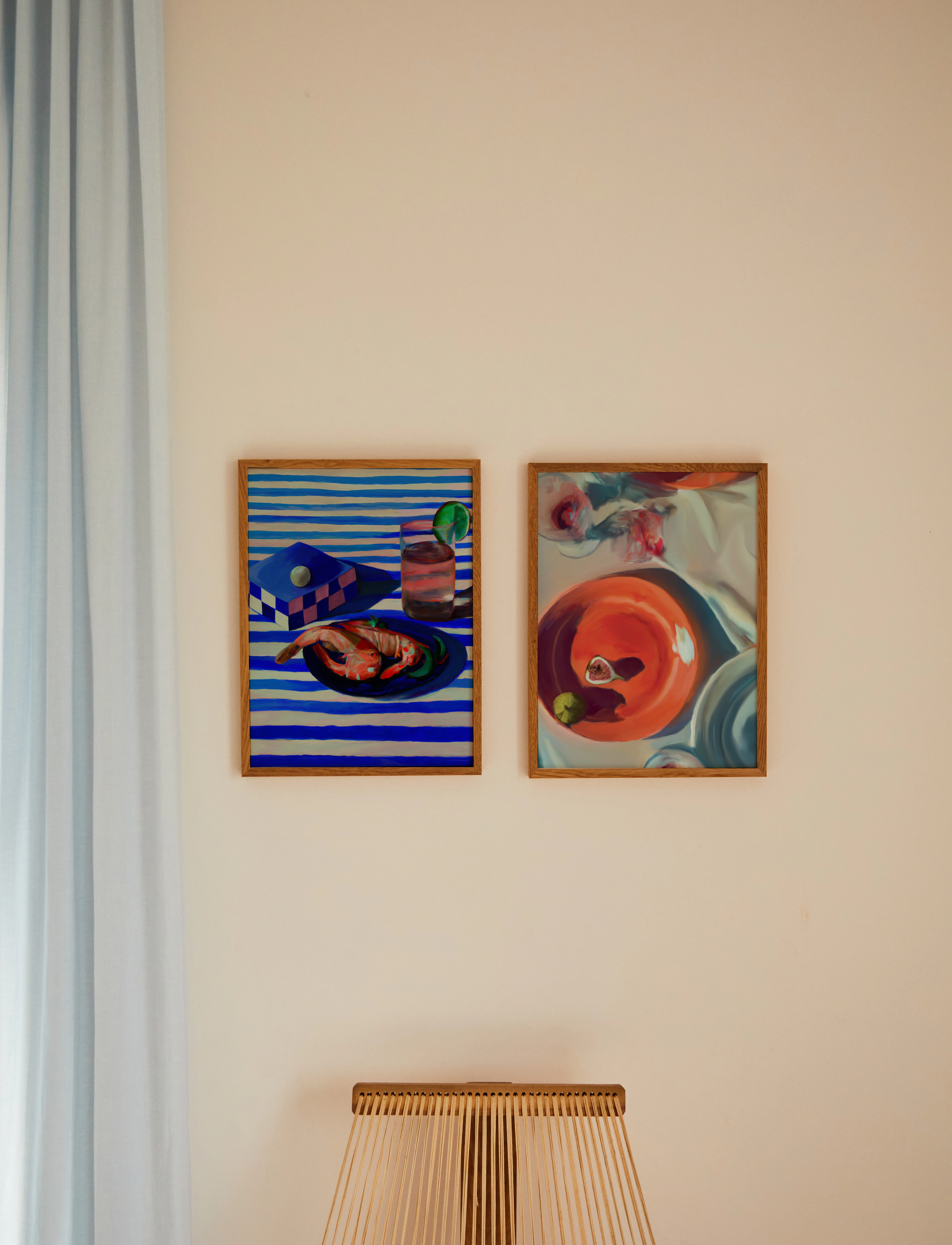 Paper Collective - Shrimp & Stripes - 30x40 - blue, white, red - 1