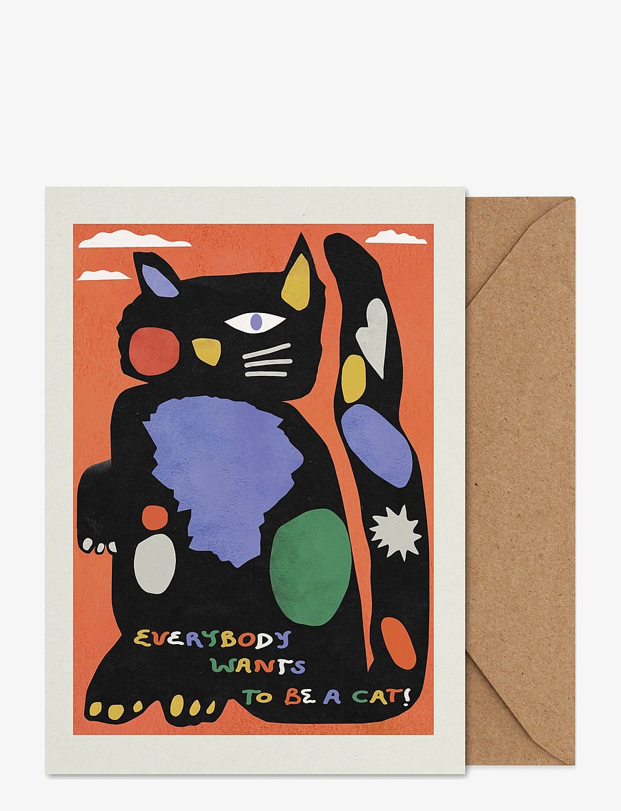Paper Collective - Everybody wants to be a Cat - Folded A5 Art Card - multi-colour - 0