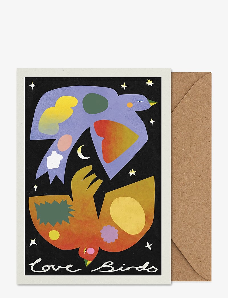 Paper Collective - Love Birds - Folded A5 Art Card - multi-colour - 0