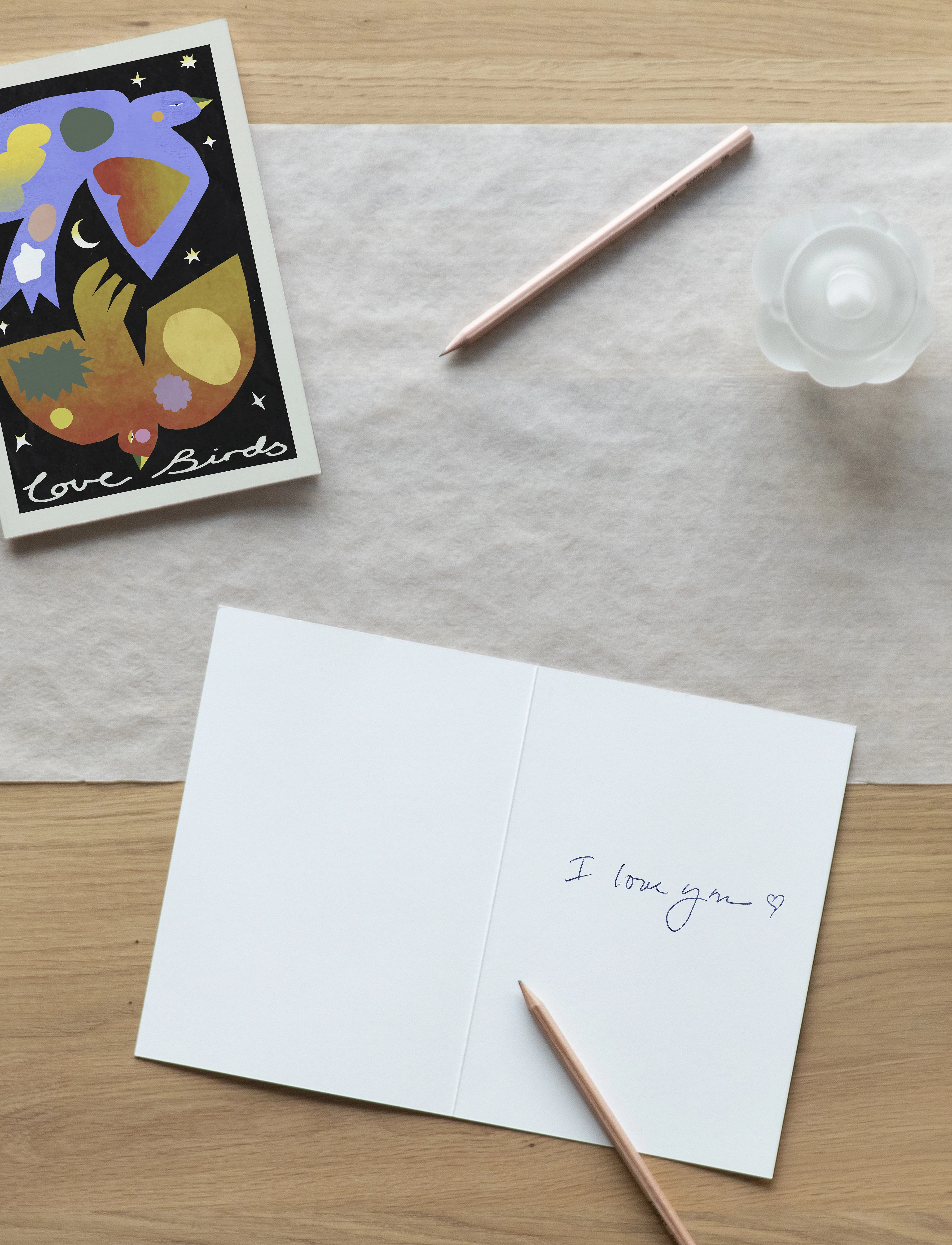 Paper Collective - Love Birds - Folded A5 Art Card - multi-colour - 1
