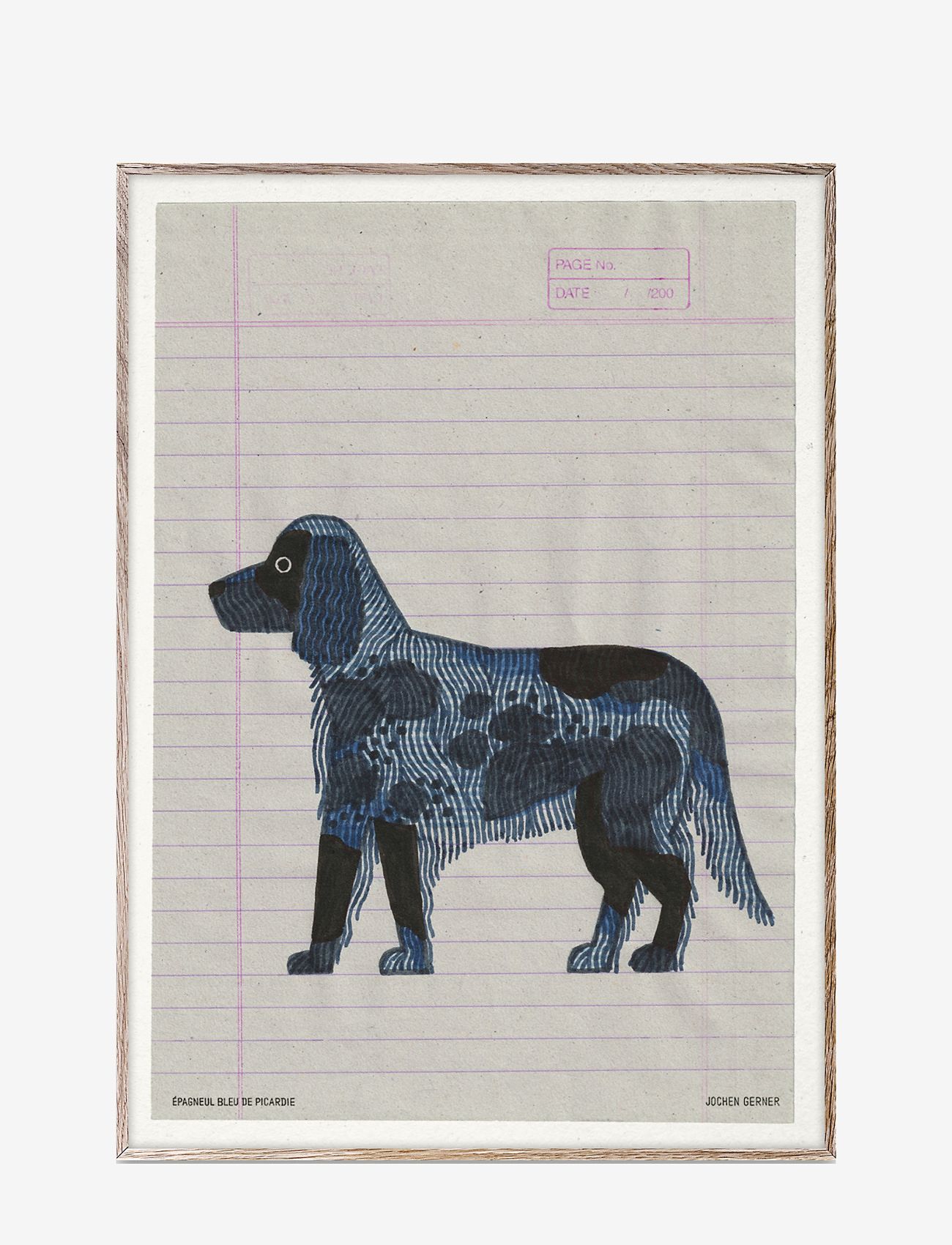 Paper Collective - Dog Sketch 03 - blue, beige - 0