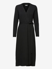 Papu - WRAP AROUND DRESS, Black - midi jurken - black - 0