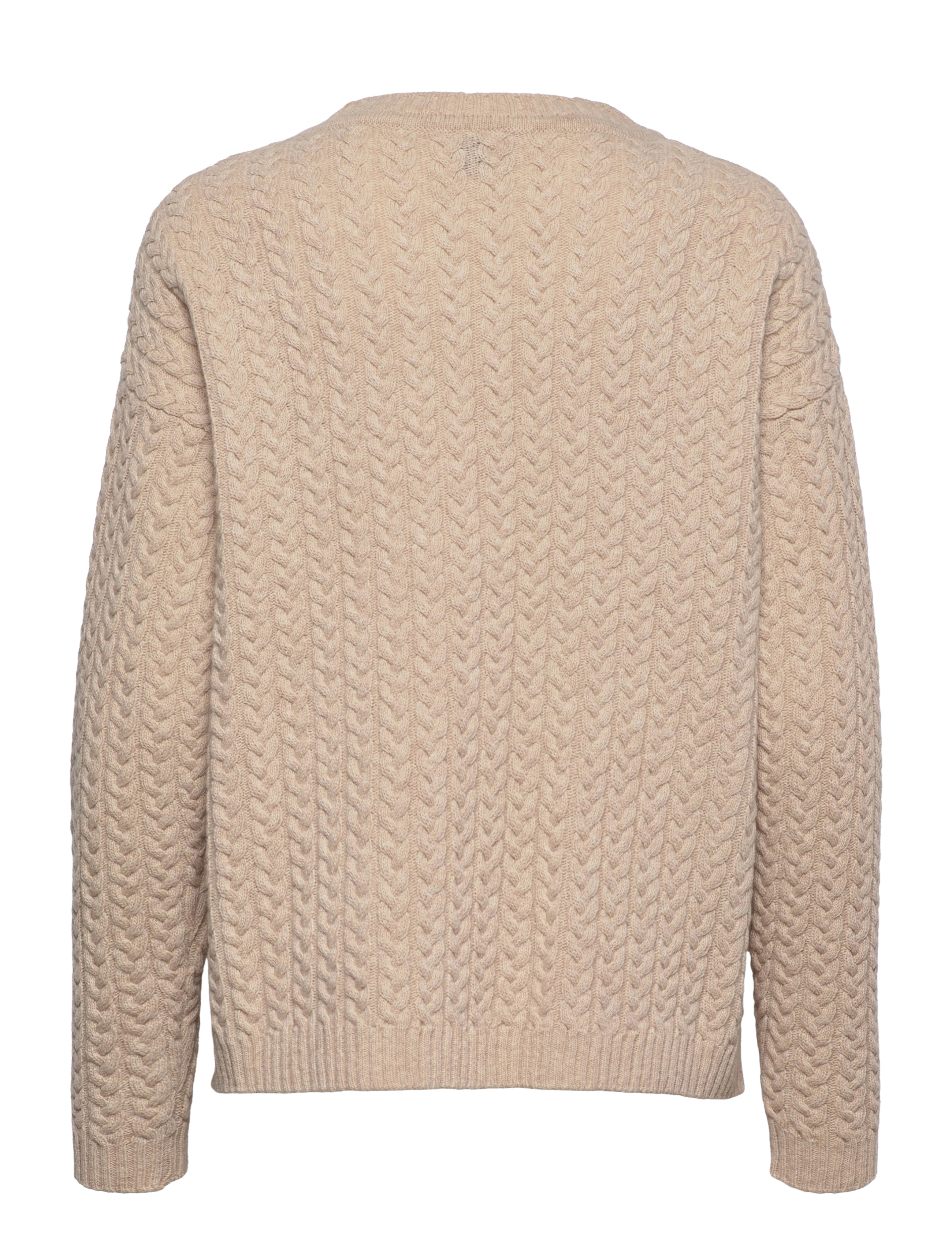 Papu - O-NECK PULLOVER CABLE KNIT SOLID - white sand - 1