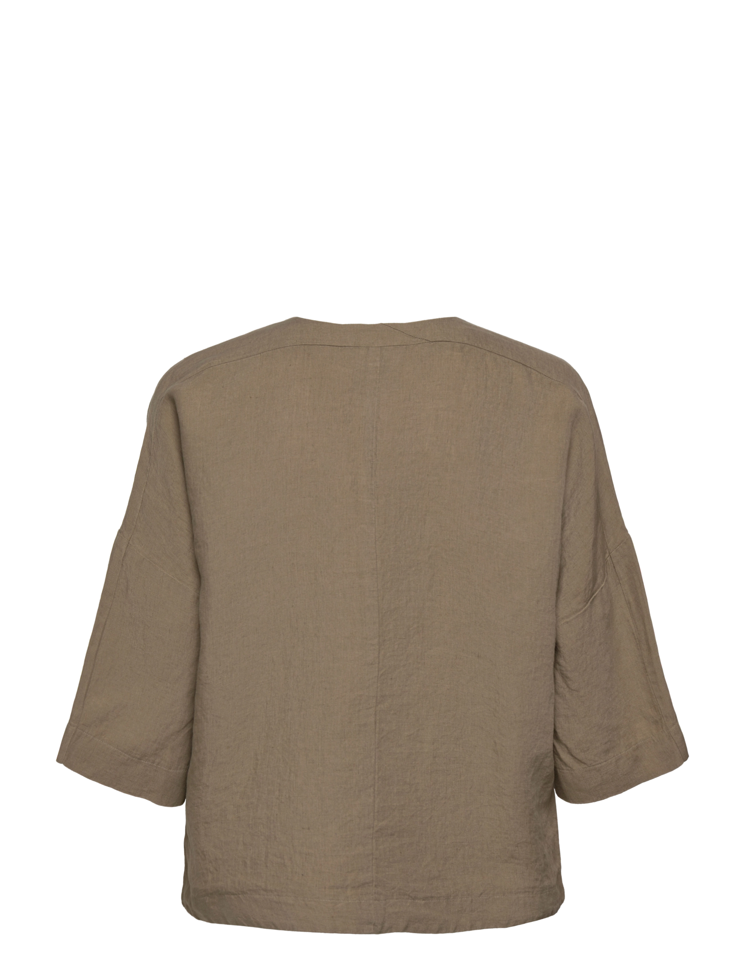 Papu - LINEN T-TOP SOLID - golden green - 1