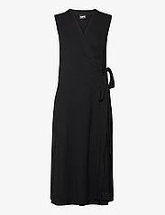 Papu - SLEEVELESS WRAP DRESS - susiaučiamosios suknelės - black - 0