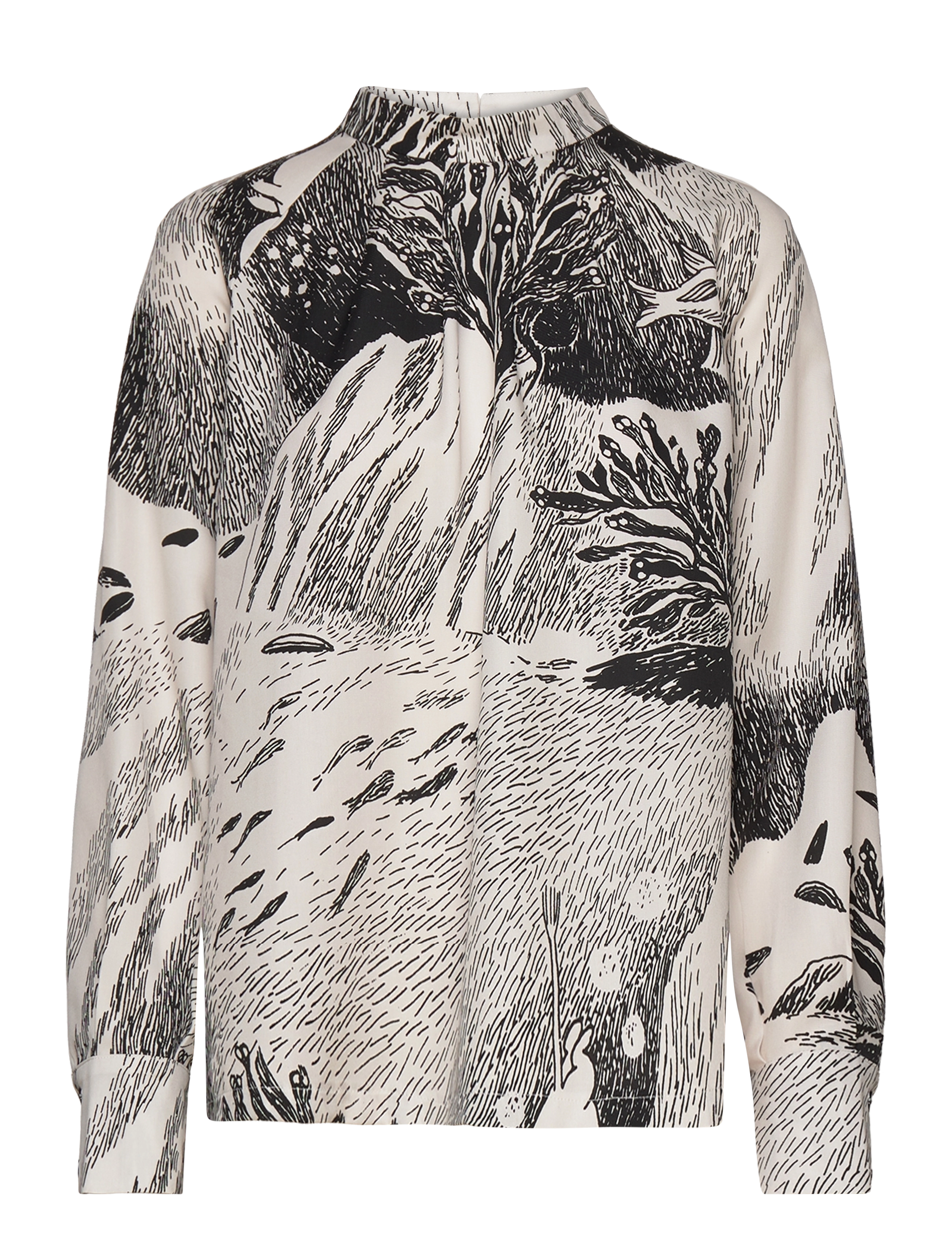 Papu - PLEATED SHIRT - black/white sand - 0