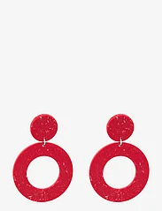 Papu - CIRCLE EARRINGS No.1, Juicy Red - roikkuvat korvakorut - red - 0