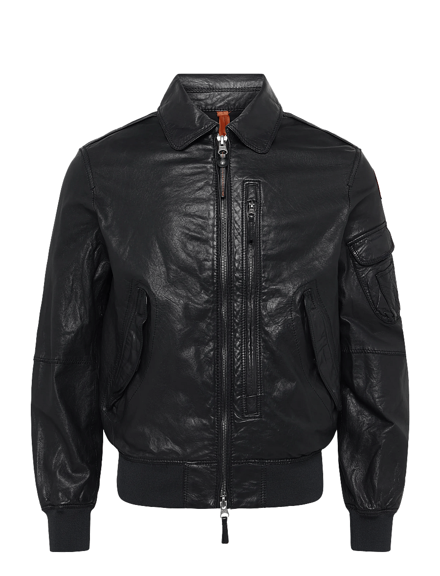 Parajumpers - Brigadier Leather Jacket - kevadjoped - grey - 1