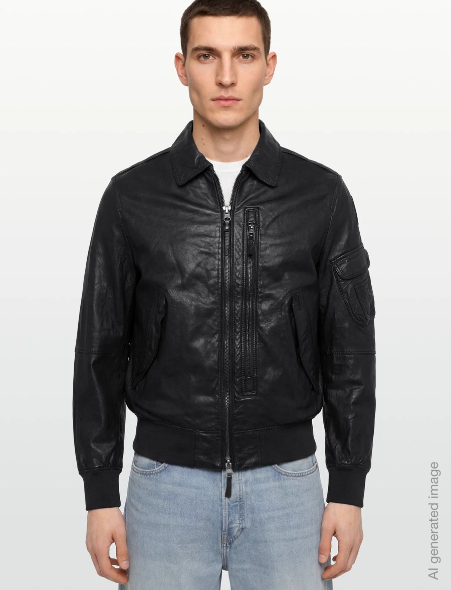 Parajumpers - Brigadier Leather Jacket - kevadjoped - grey - 3