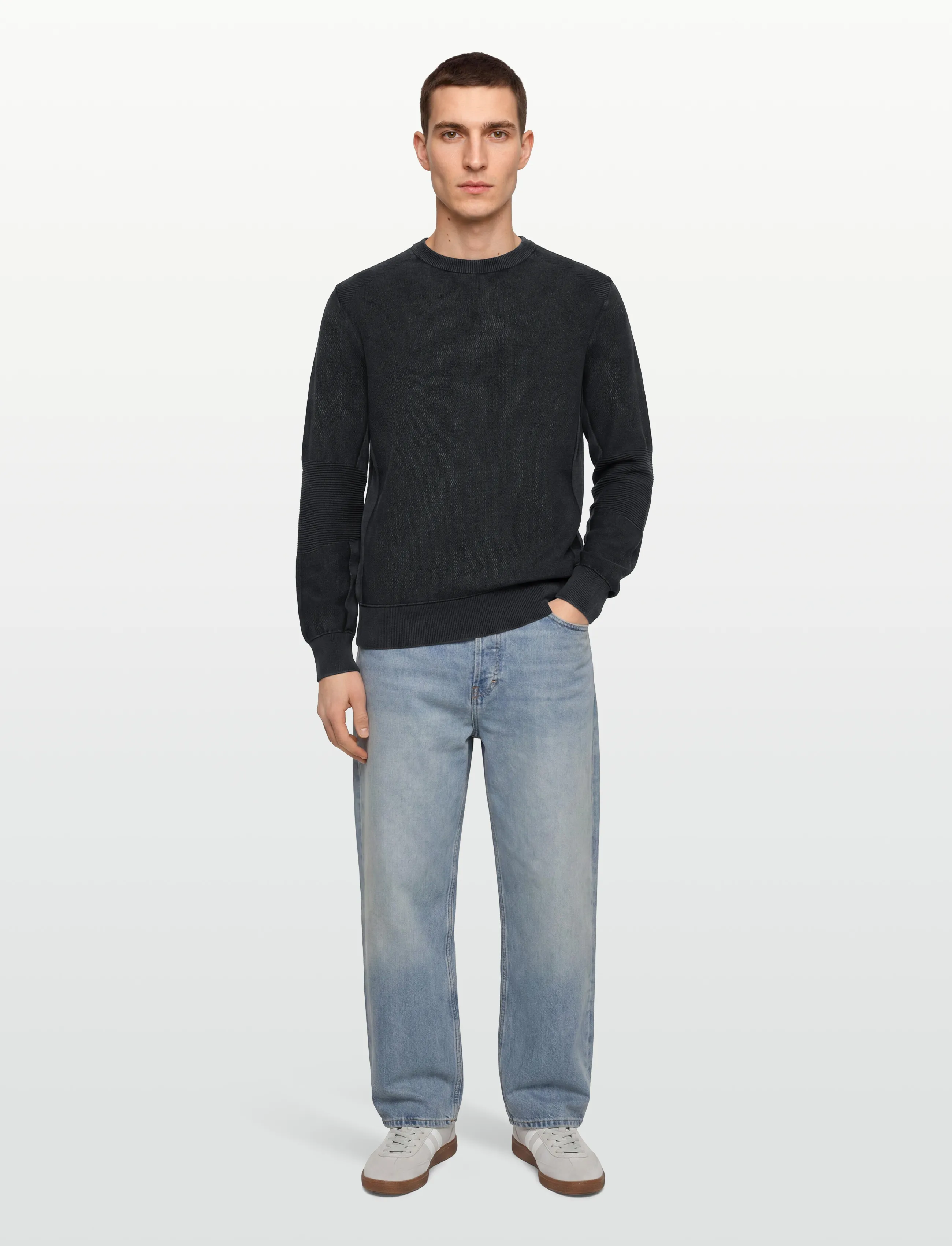 Parajumpers Orval Crewneck, S, Knitwear, Schwarz - Round Necks, Männerswear