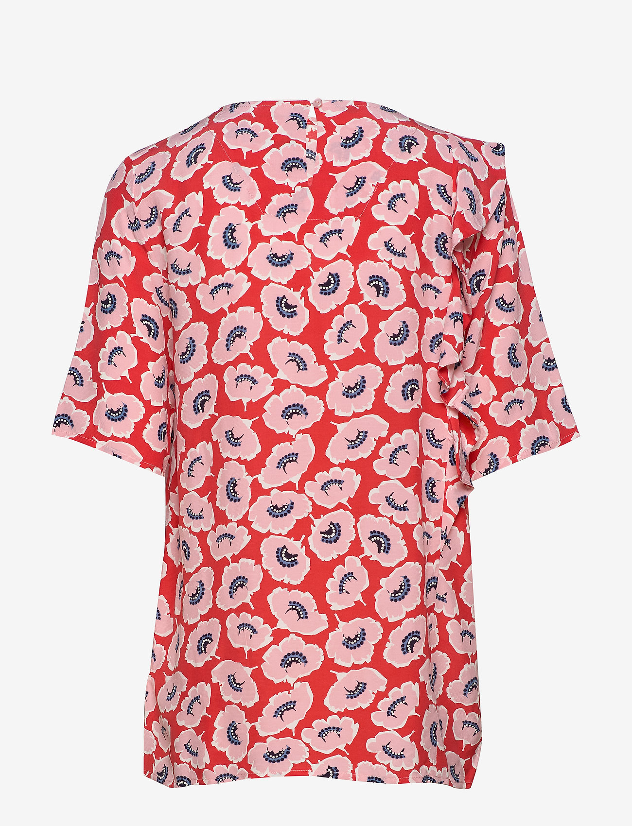 Park Lane - Blouse with diagonale frill - blouses korte mouwen - strawberry small flower - 1