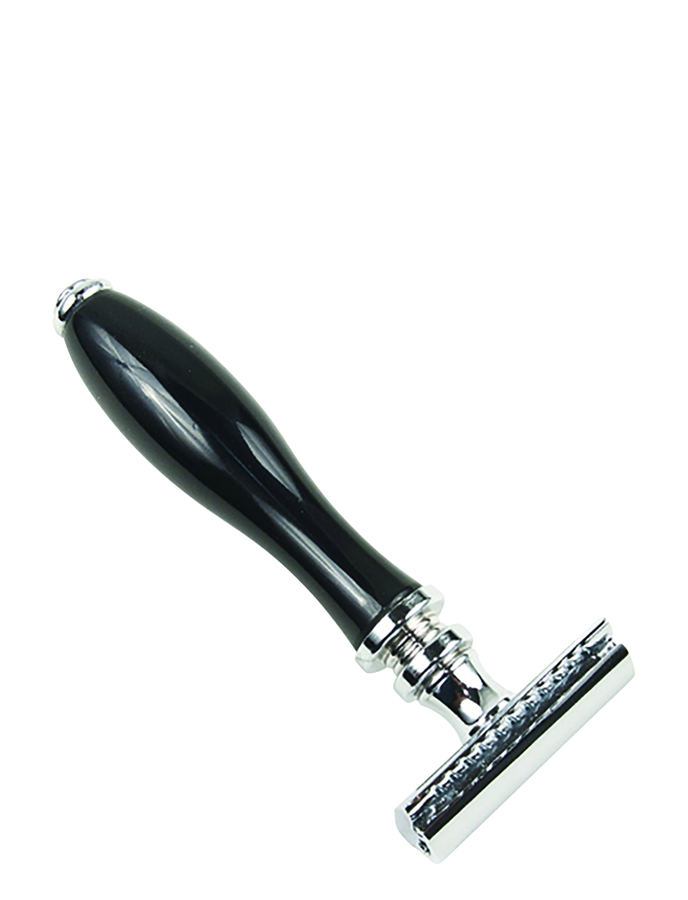 Parker 111B Black Resin Handle 3 Piece Safety Razor, Razors, Sort, Str: ONE SIZE