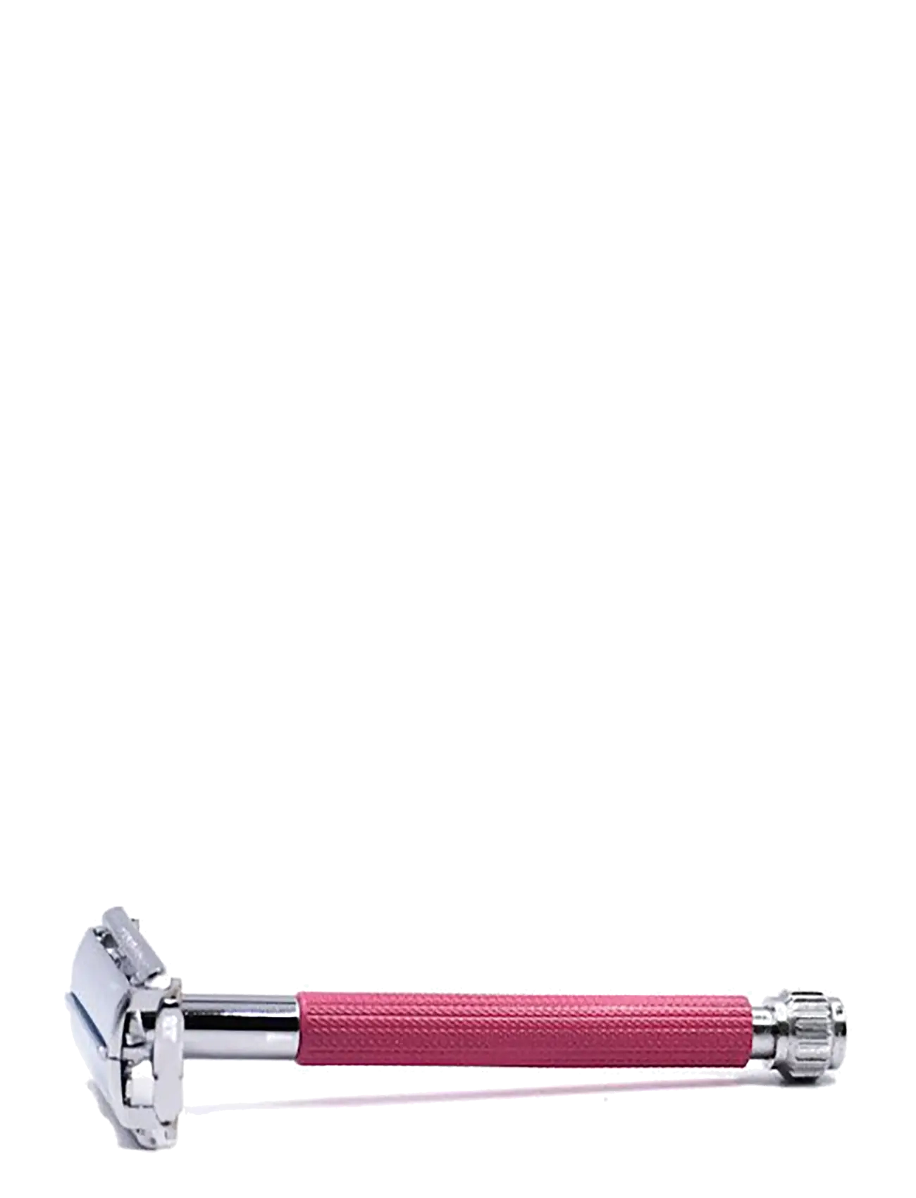 Parker - 29L - Pink - Ladies Textured Long Handle Butterfly Open Safety Razor - barbering - pink - 1