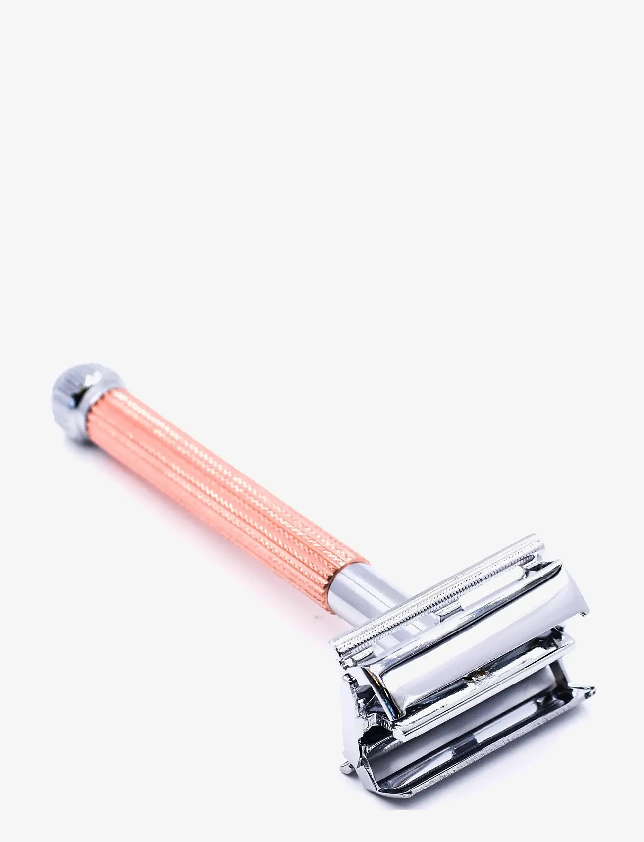 Parker - 29L - Rose Gold - Ladies Textured Long Handle Butterfly Open Safety Razor - raseerimine - rose gold - 2
