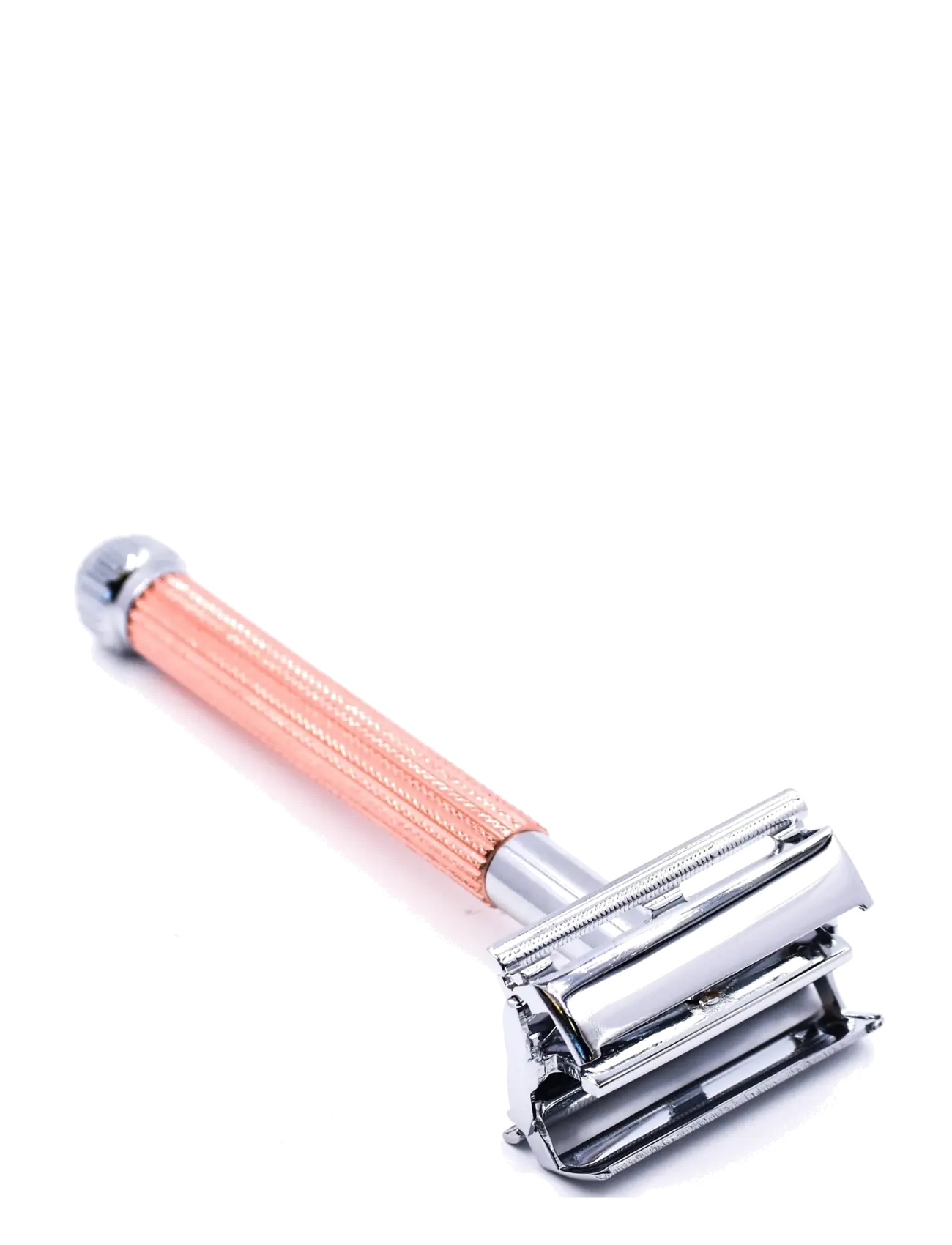 Parker - 29L - Rose Gold - Ladies Textured Long Handle Butterfly Open Safety Razor - barbering - rose gold - 2
