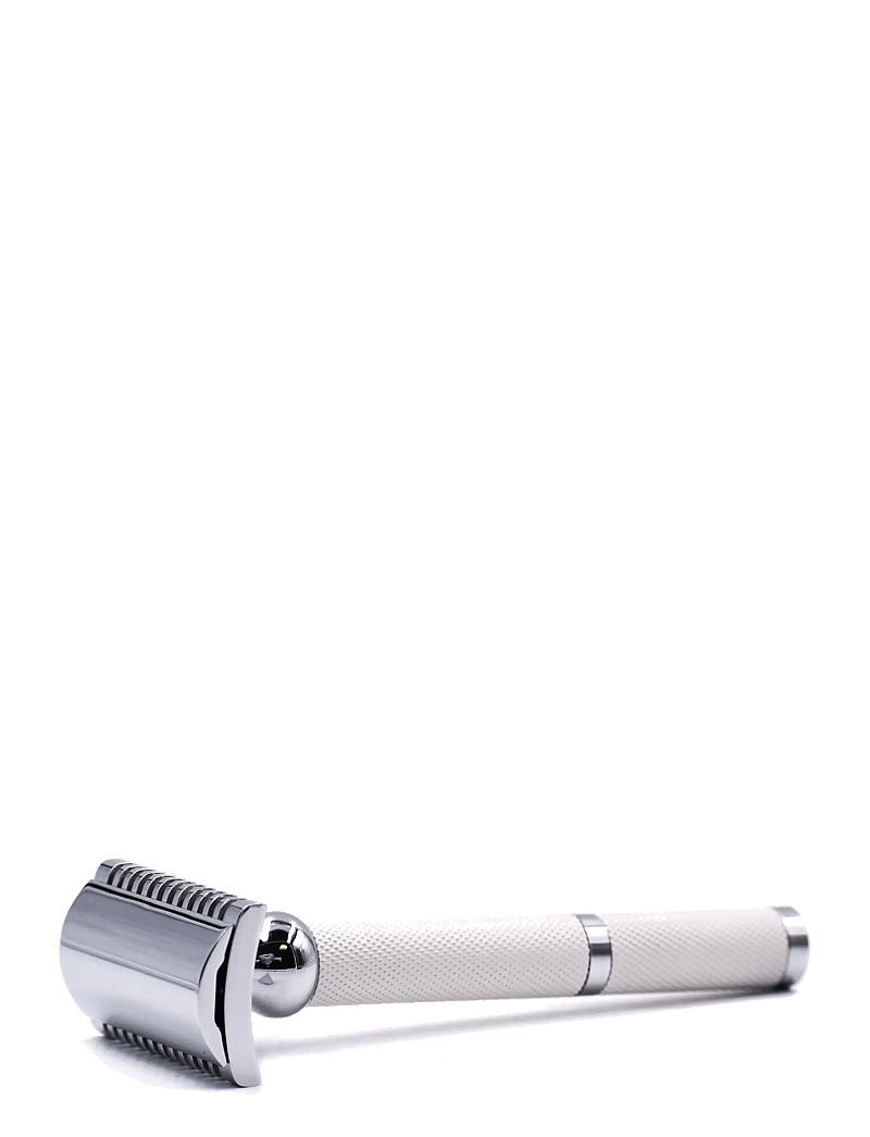 Parker - 70C - Unisex White & Chrome Handle Open Comb Head 3 Piece Safety Razor - päevitamiseelne - white - 1