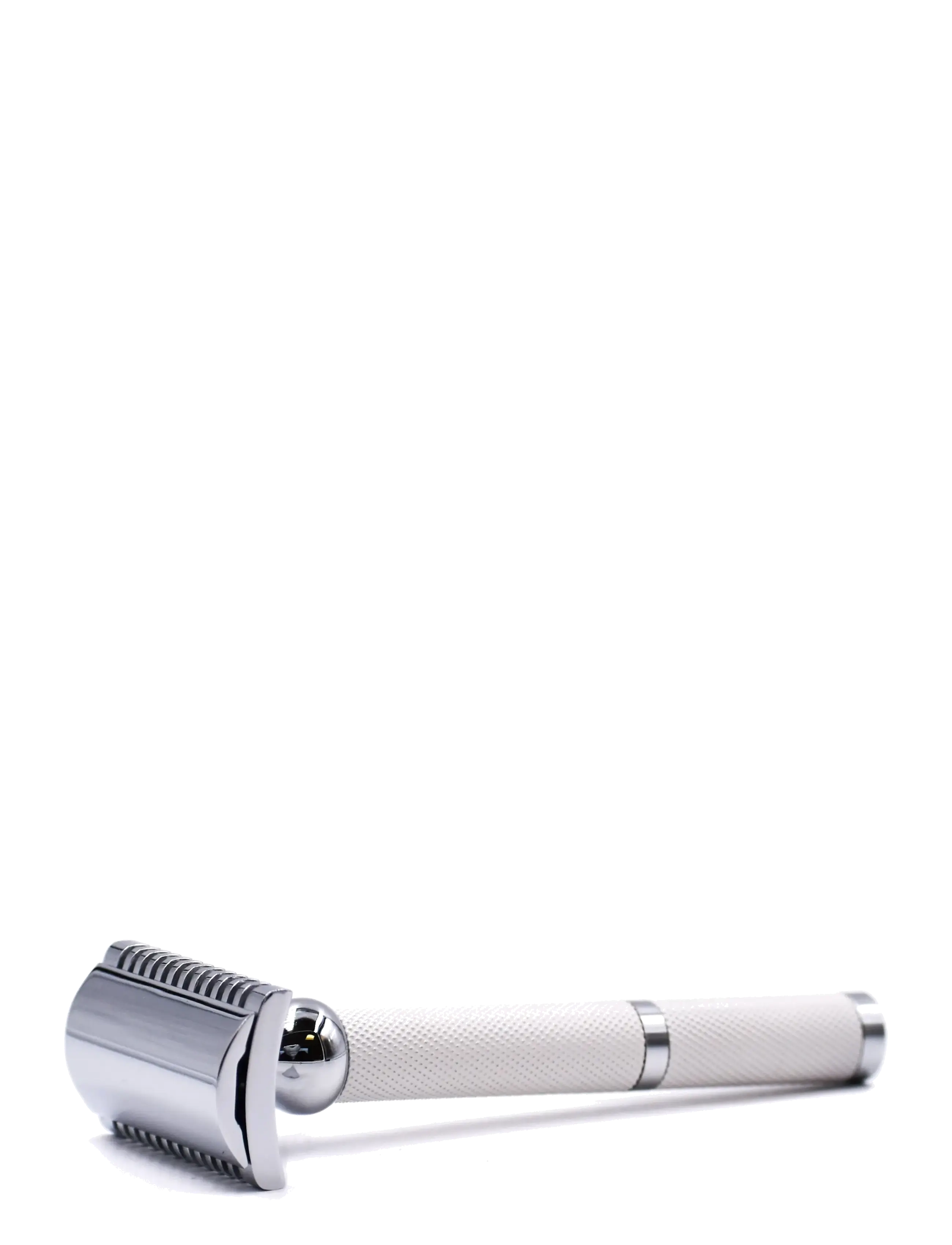 Parker - 70C - Unisex White & Chrome Handle Open Comb Head 3 Piece Safety Razor - päevitamiseelne - white - 1