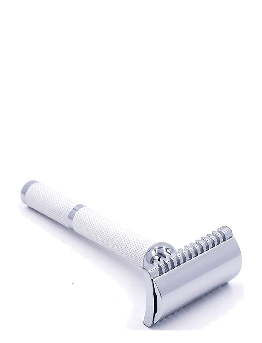 Parker - 70C - Unisex White & Chrome Handle Open Comb Head 3 Piece Safety Razor - päevitamiseelne - white - 2