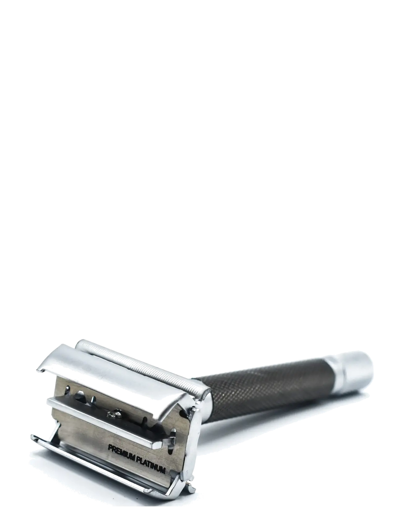 Parker - 74R - Graphite - Satin Chrome Textured Heavy Weight Butterfly Open Safety Razor - barbering - graphite - 2