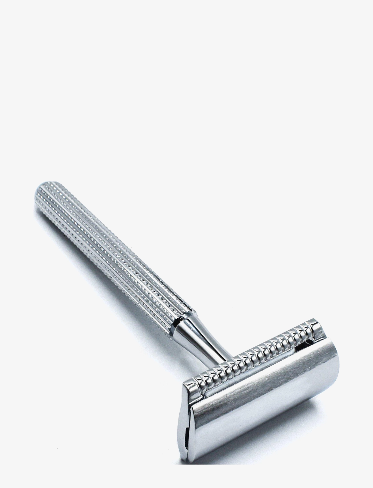 Parker 78R - Chrome - Unisex Textured Long Handle Three Piece Safety Razor With New Parker Head, One Size, Silver, Barberingsprodukter > Barberknive,
