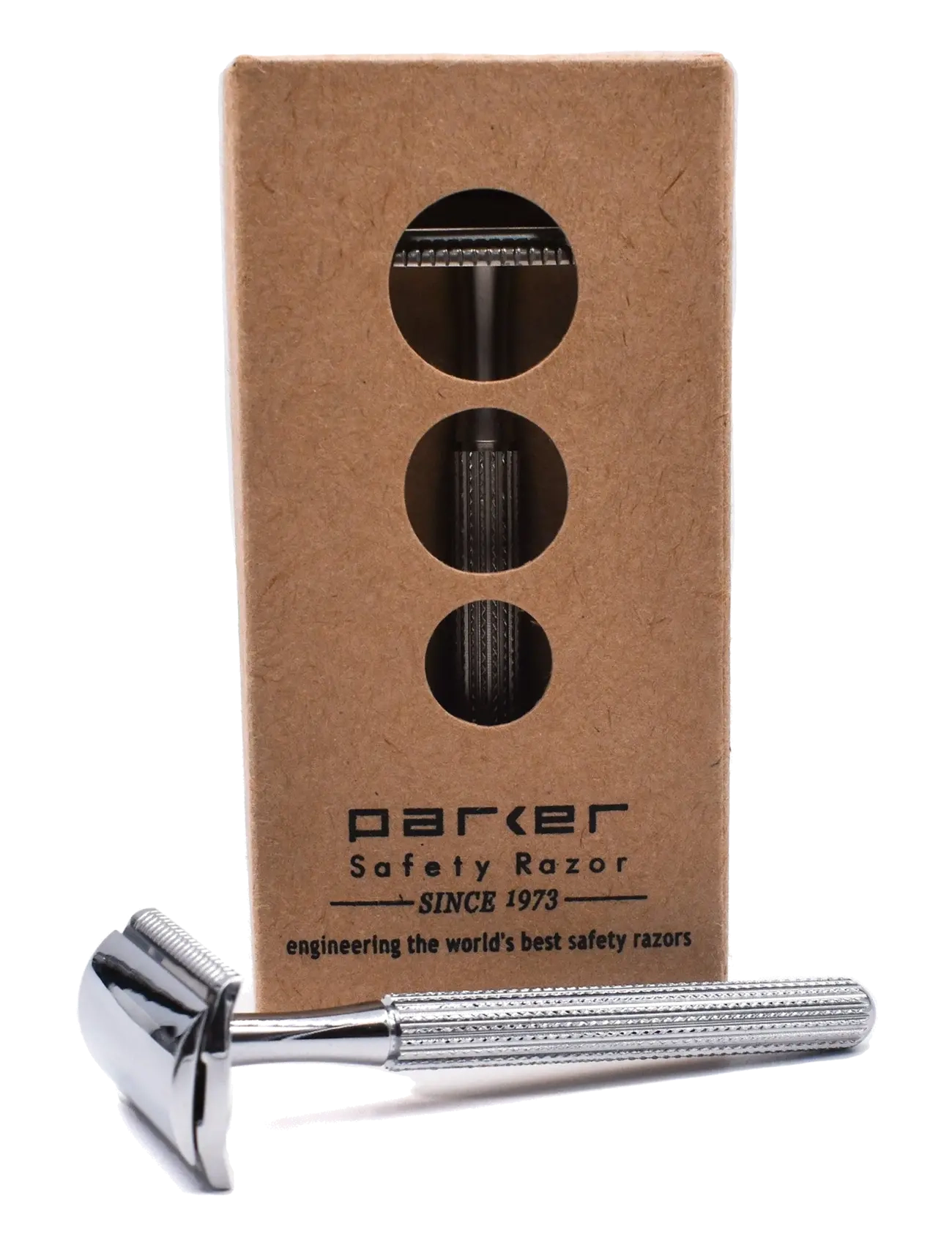 Parker - 78R - Chrome - Unisex Textured Long Handle Three piece Safety Razor with new Parker head - inför solen - chrome - 2