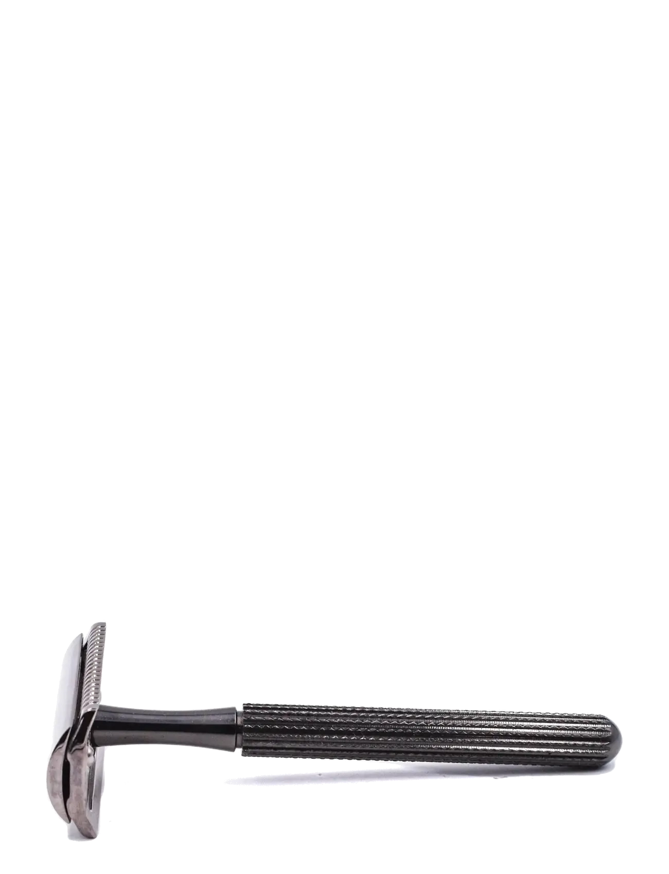 Parker - 78R - Graphite - Unisex Textured Long Handle Three piece Safety Razor with new head - barbering - gunmetal - 1