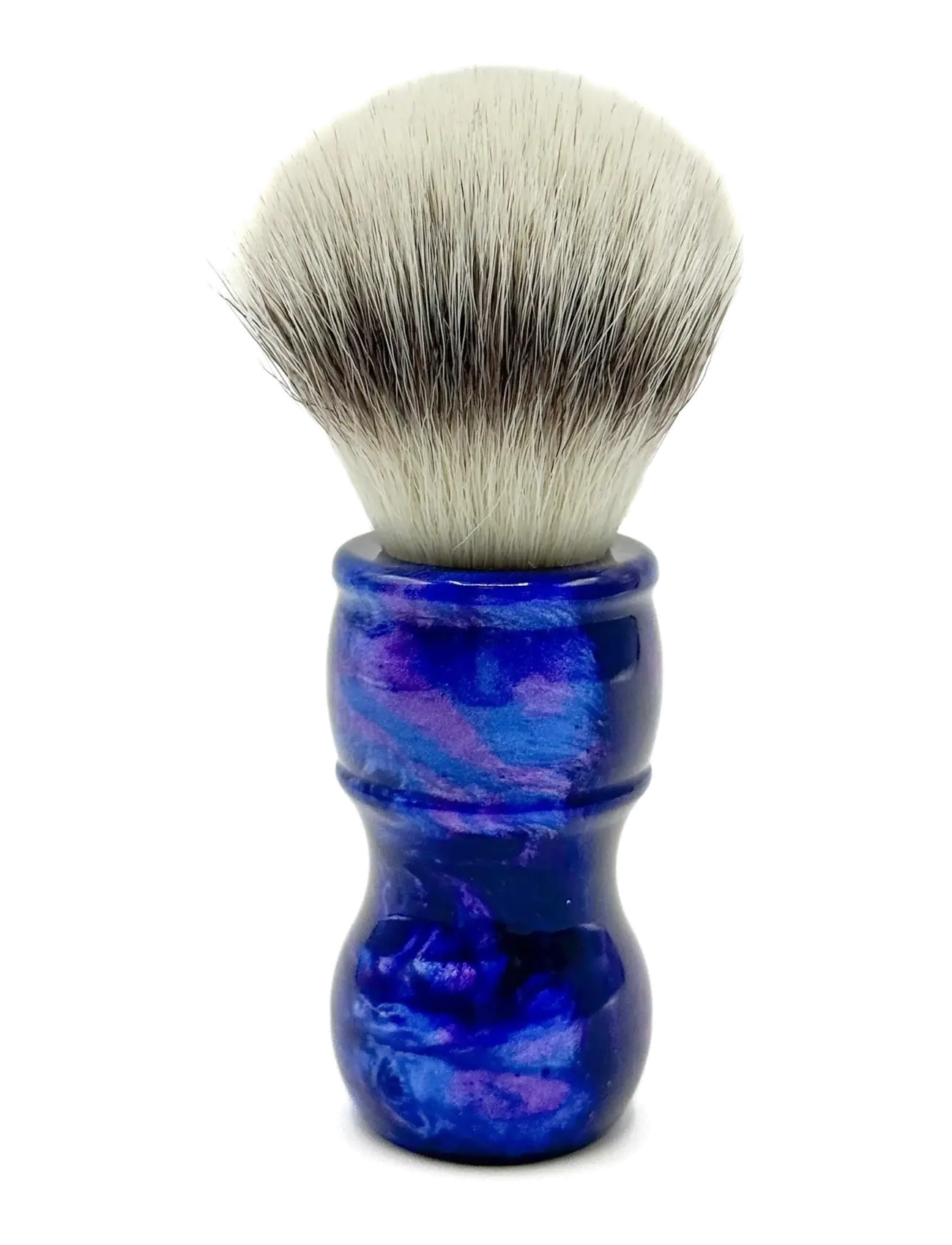 Parker Parker Iridescent Blue Resin Handle Synthetic Bristle Brush - "Blue Storm", One Size, Blue, Barberingsprodukter > Barberkost, Herre