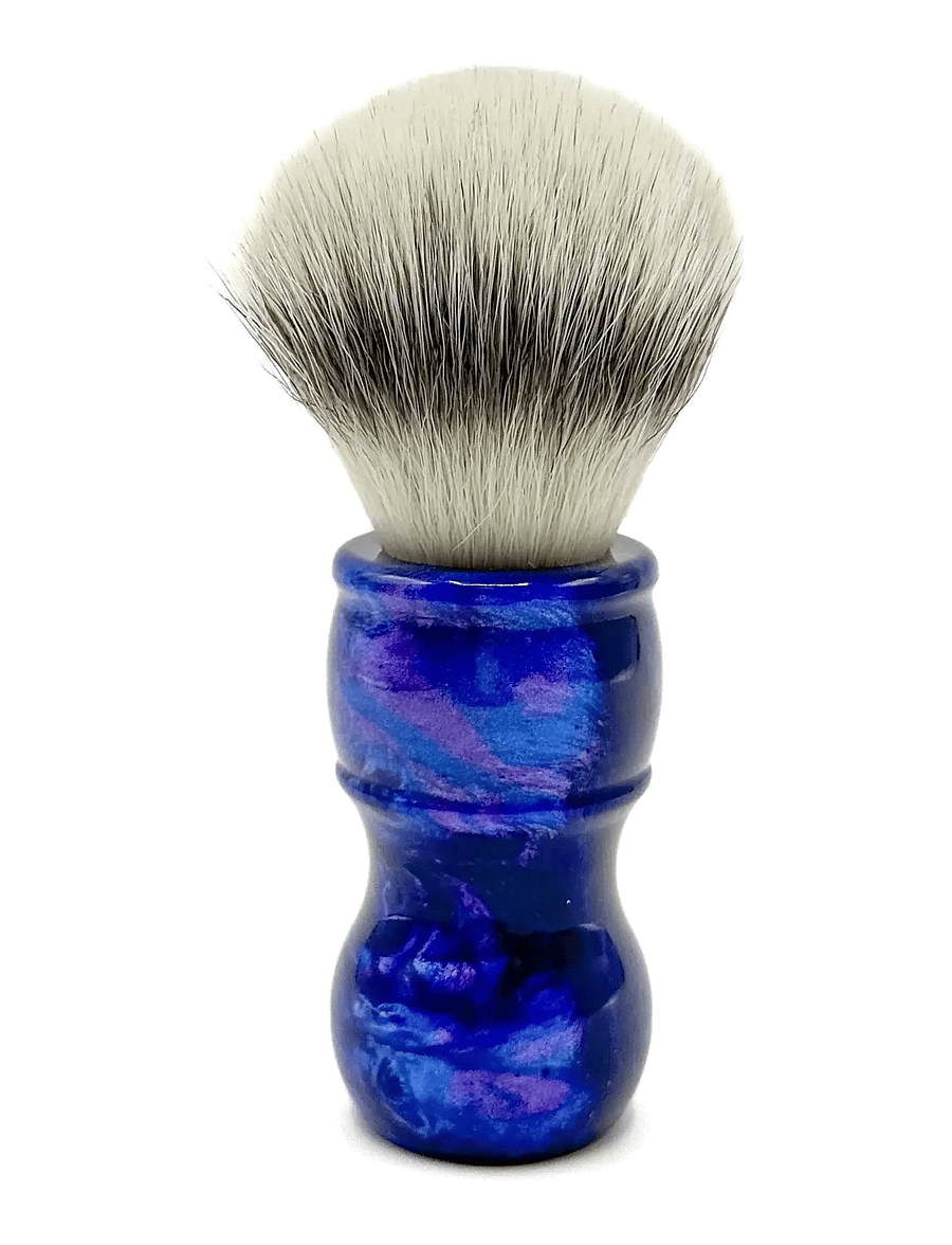 Parker - Parker Iridescent Blue Resin Handle Synthetic Bristle Brush - "Blue Storm" - habemeajamispintslid - indescent blue - 0