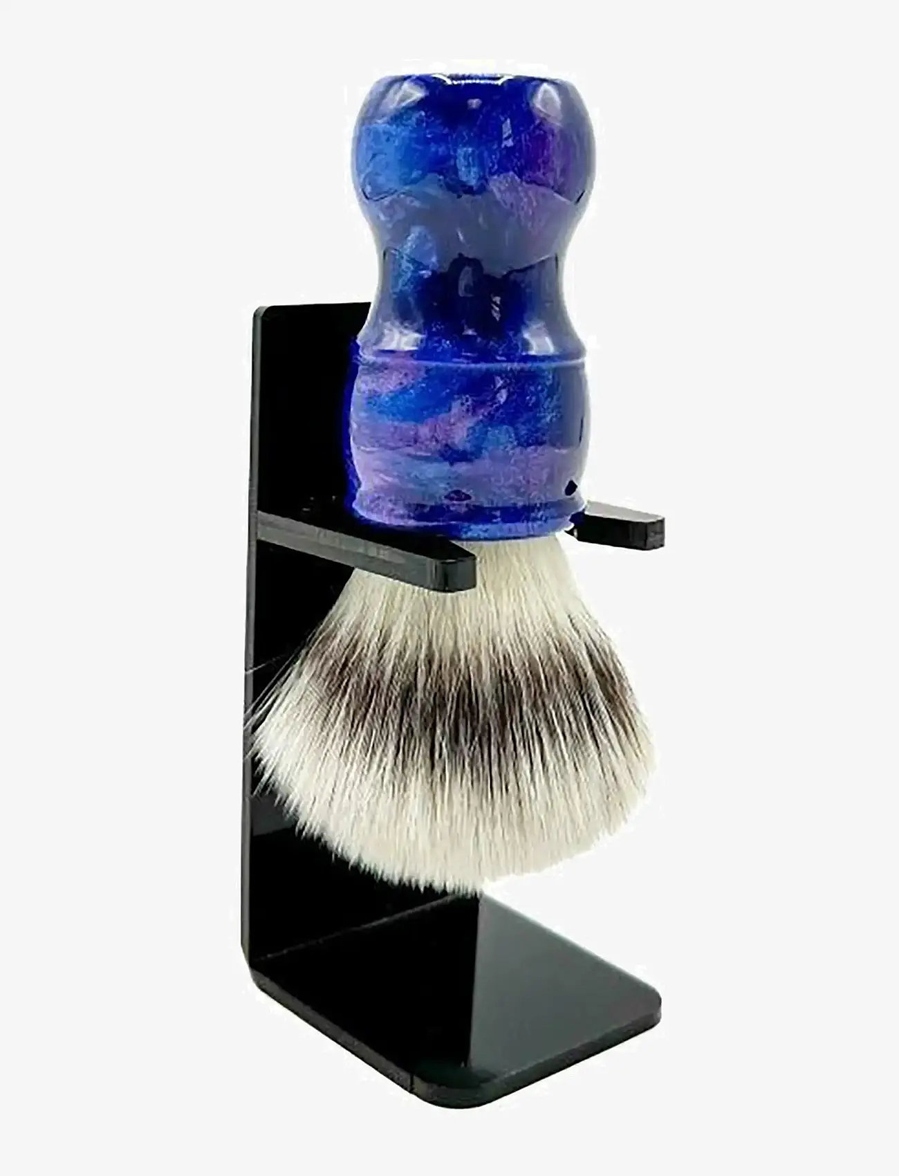 Parker - Parker Iridescent Blue Resin Handle Synthetic Bristle Brush - "Blue Storm" - barberkoste - indescent blue - 1