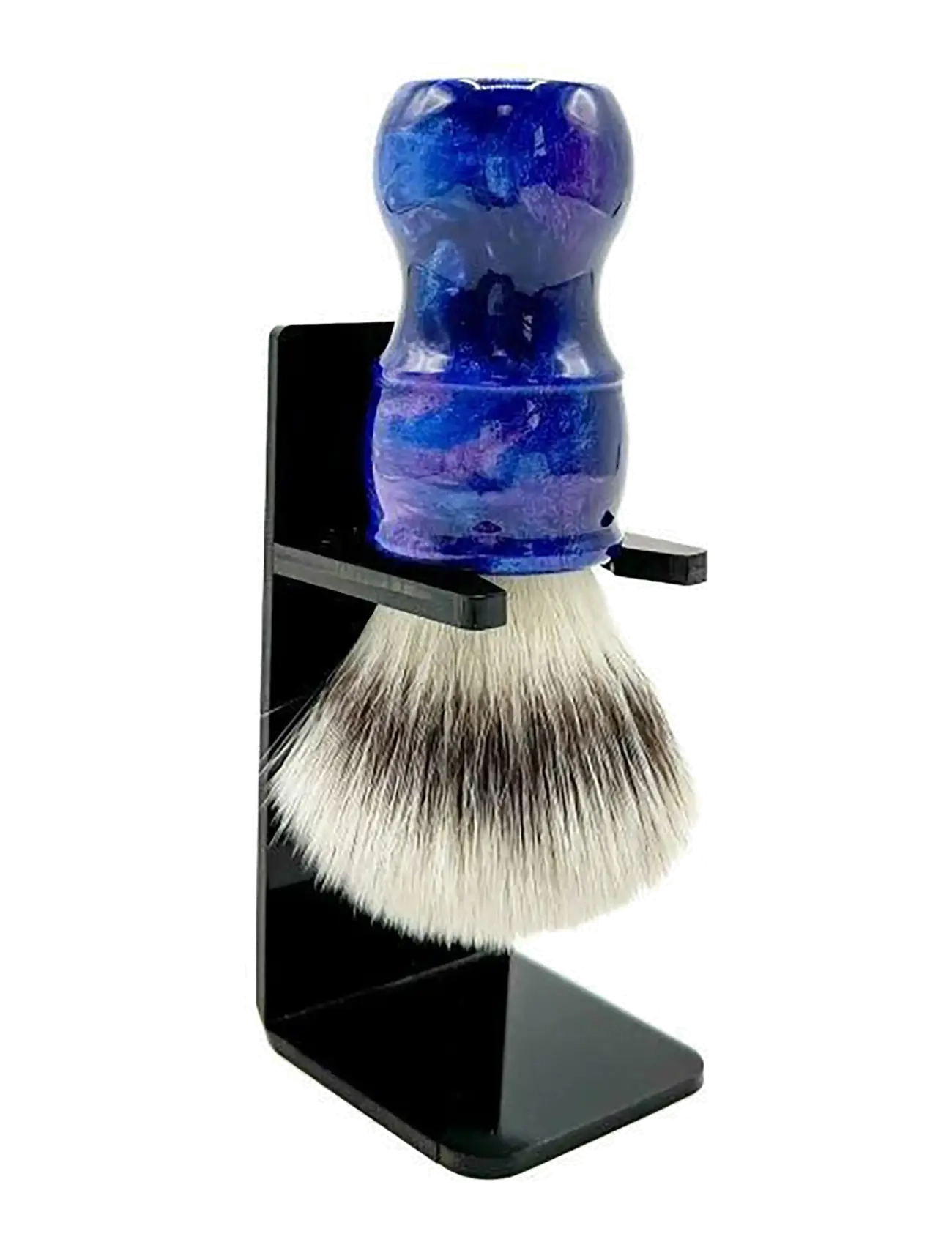 Parker - Parker Iridescent Blue Resin Handle Synthetic Bristle Brush - "Blue Storm" - rakburstar - indescent blue - 1