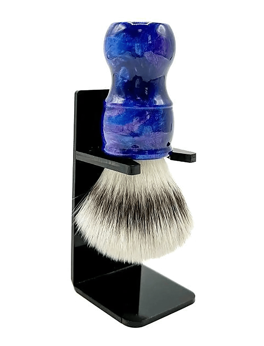 Parker - Parker Iridescent Blue Resin Handle Synthetic Bristle Brush - "Blue Storm" - habemeajamispintslid - indescent blue - 1