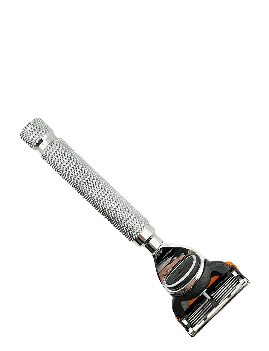 Parker - Parker Heavyweight Chrome Textured Handle Fusion Compatible Razor with a Fusion Blade - pardlid - chrome - 0