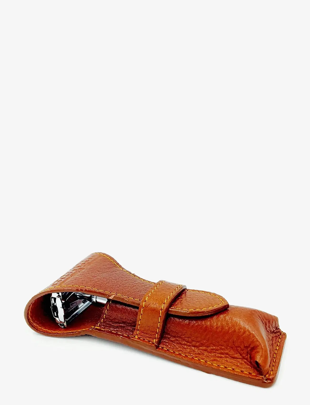 Parker - Leather Pouch Brown for Safety Razors - rakhyvel - saddle brown - 1