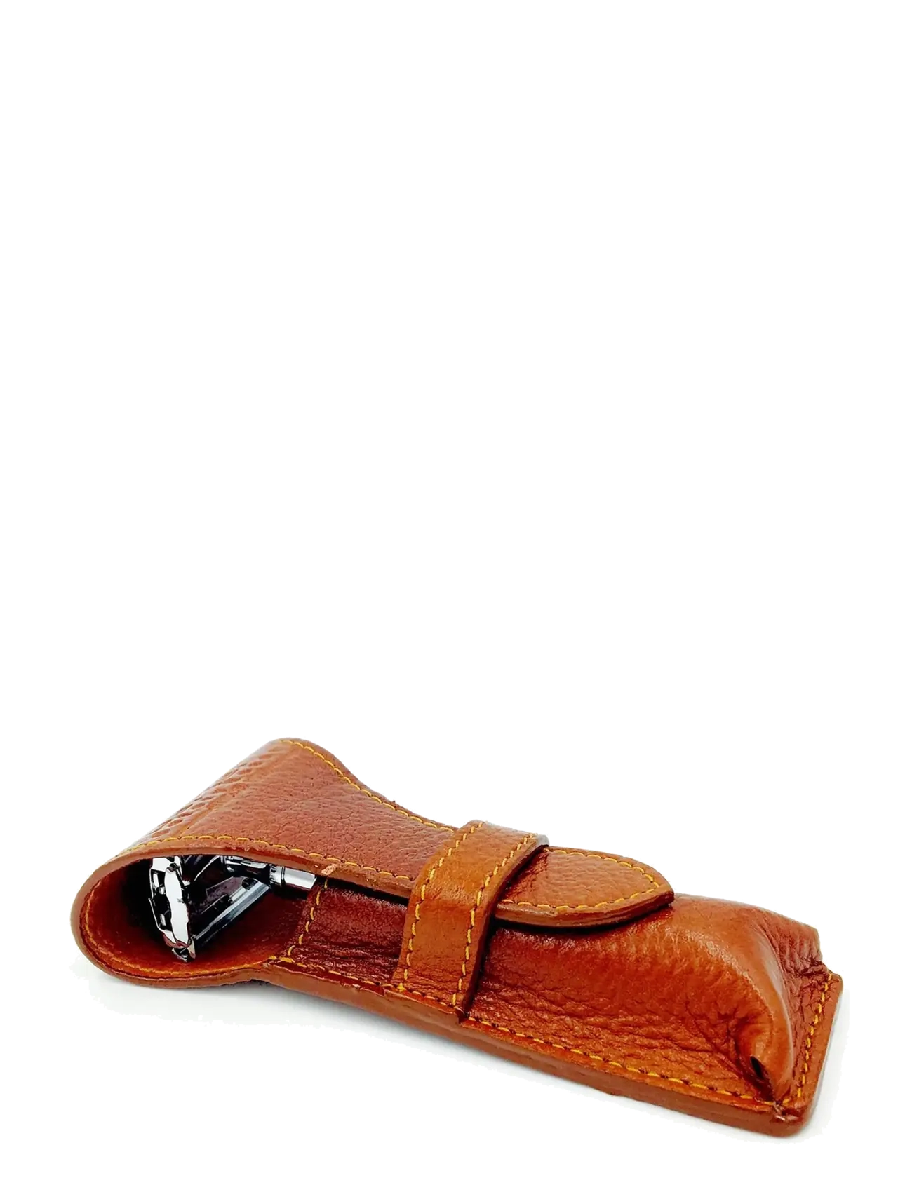 Parker - Leather Pouch Brown for Safety Razors - höylä - saddle brown - 1