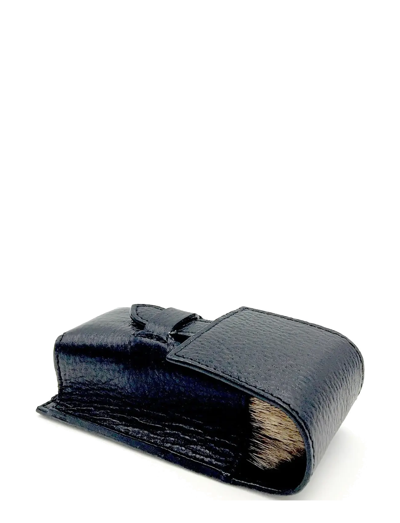 Parker - Parker Leather Pouch for Shaving Brushes- Black - barberkoste - black - 1