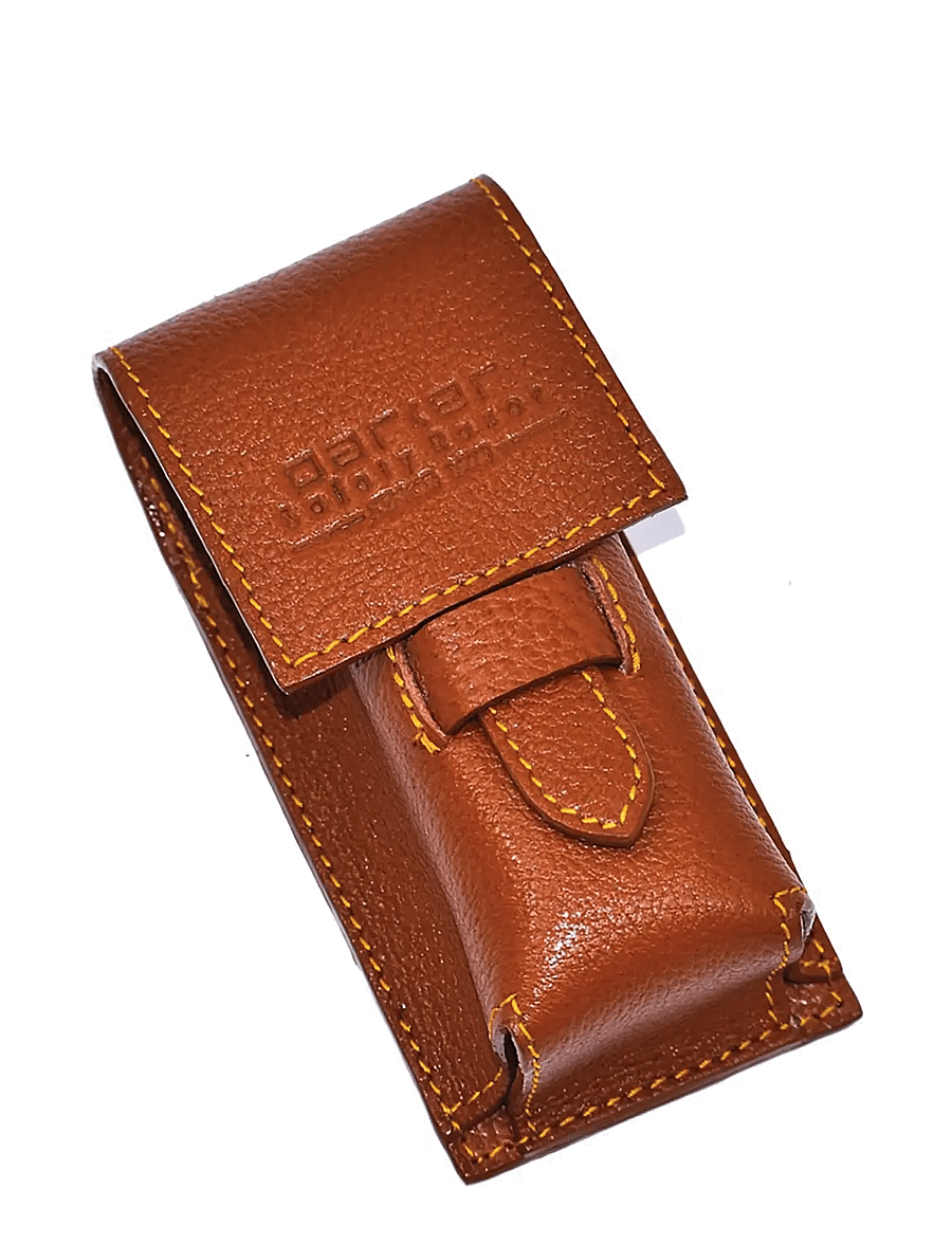 Parker - Parker Leather Pouch for Shaving Brushes- Saddle Brown - habemeajamispintslid - saddle brown - 0