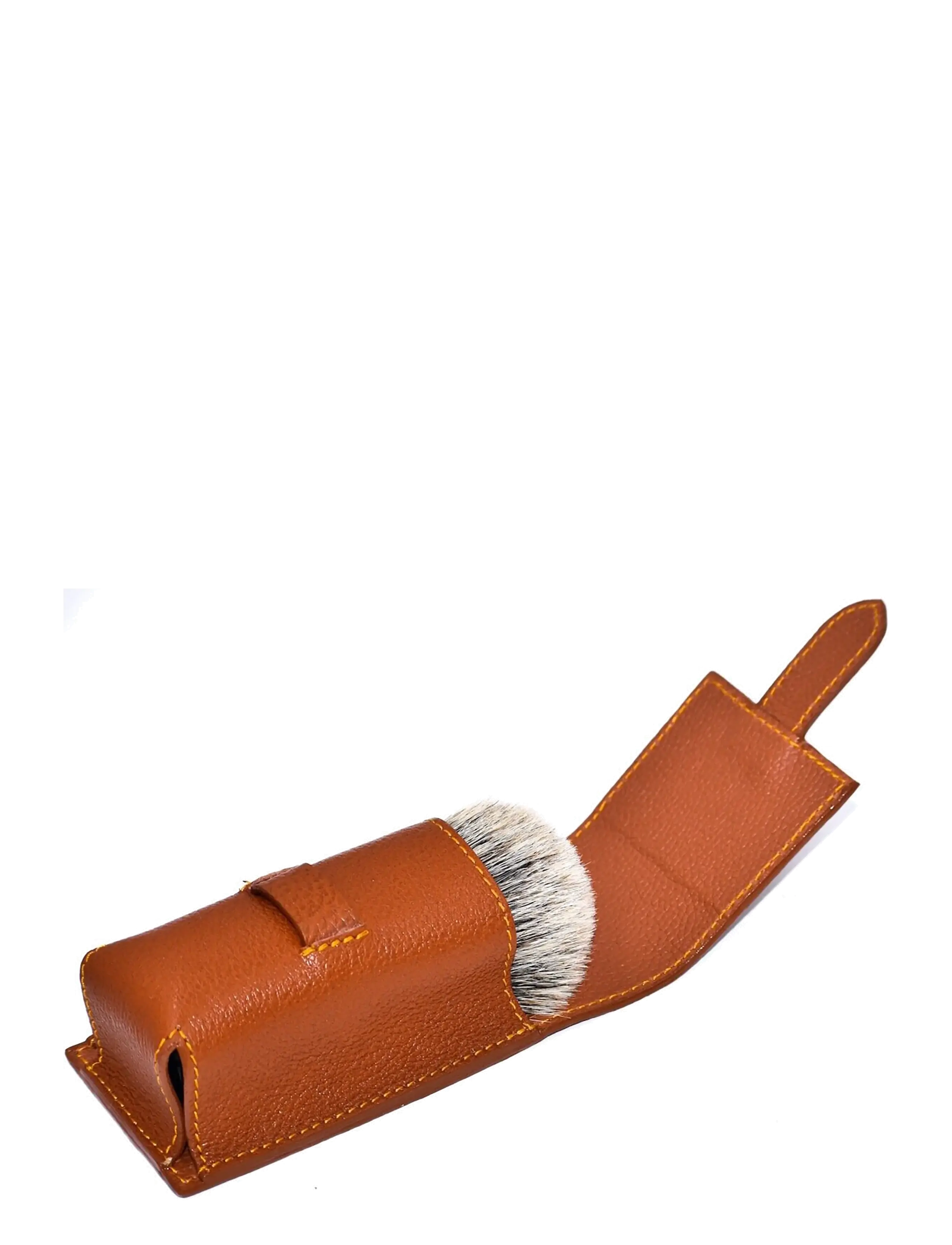 Parker - Parker Leather Pouch for Shaving Brushes- Saddle Brown - barberkoste - saddle brown - 1