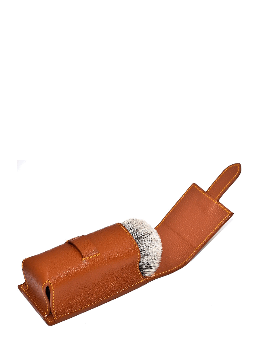 Parker - Parker Leather Pouch for Shaving Brushes- Saddle Brown - habemeajamispintslid - saddle brown - 1