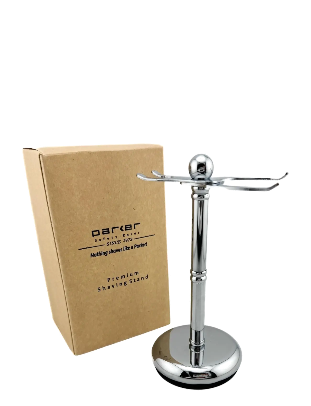 Parker Deluxe Adjustable Chrome 2 Prong Shave Stand, Barbering, Sølv, Str: ONE SIZE