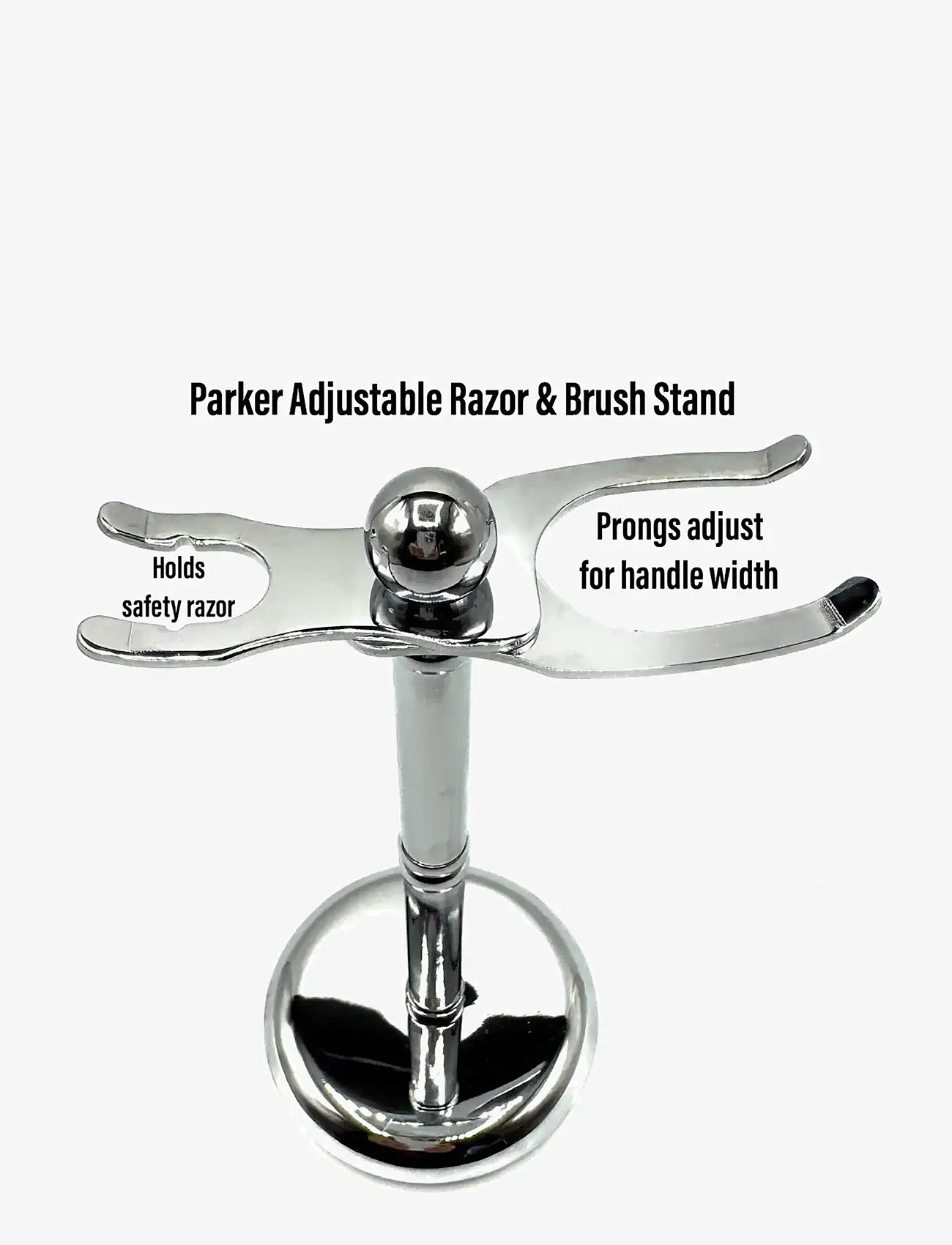Parker - Parker Deluxe Adjustable Chrome 2 Prong Shave Stand - päevitamiseelne - chrome - 1
