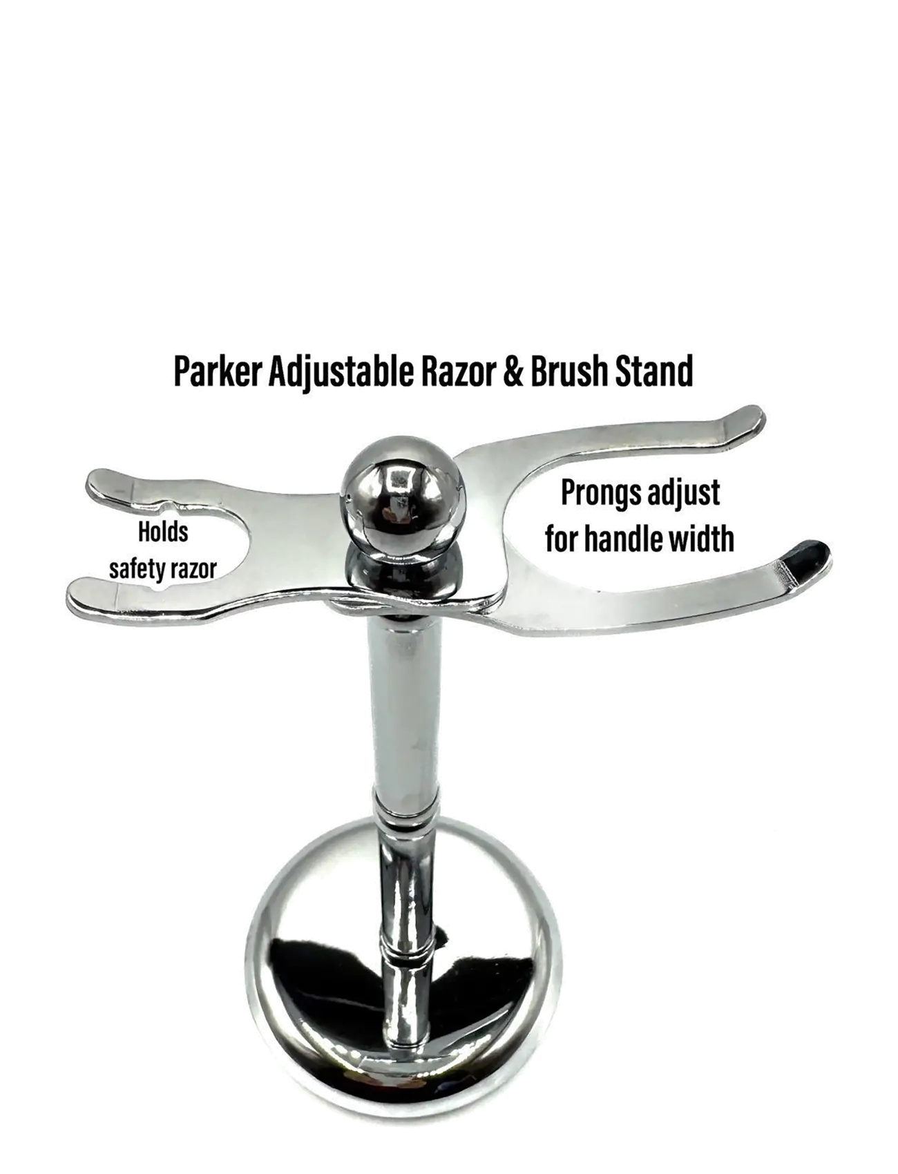Parker - Parker Deluxe Adjustable Chrome 2 Prong Shave Stand - ennen rusketusta - chrome - 1