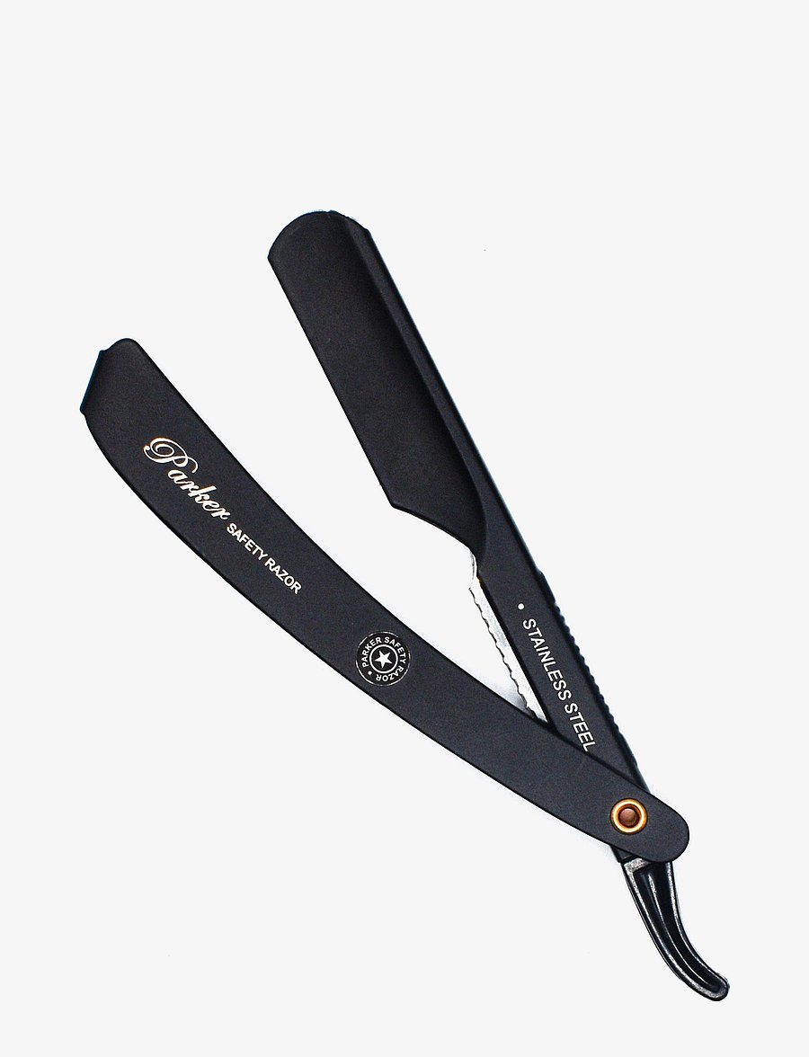 Parker - PTABK Adjustable Push w. 3 blade option Metal Black Barber/Straight Razor - pardlid - black - 1
