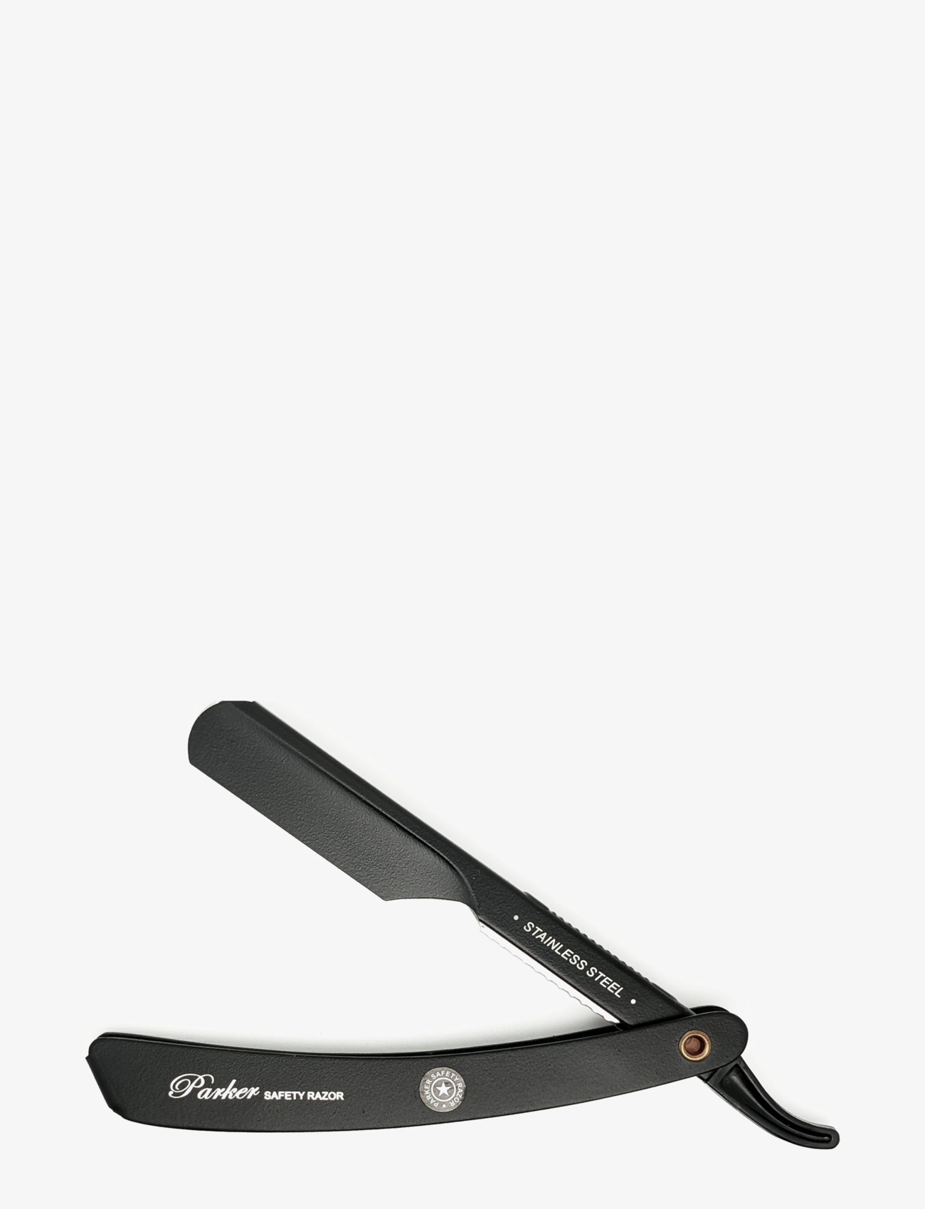 Parker - PTABK Adjustable Push w. 3 blade option Metal Black Barber/Straight Razor - barberskrabere - black - 2