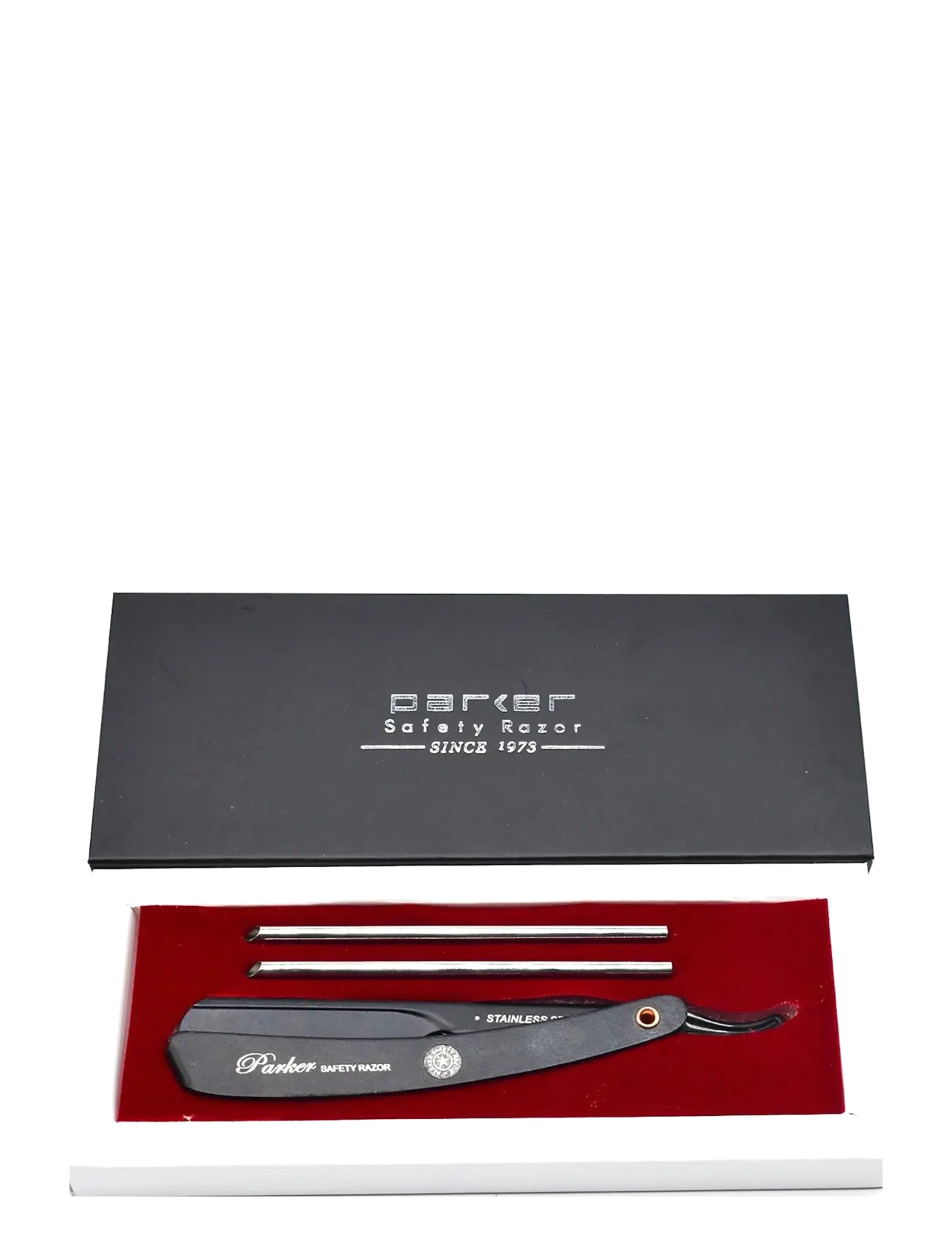 Parker - PTABK Adjustable Push w. 3 blade option Metal Black Barber/Straight Razor - barberskrabere - black - 4