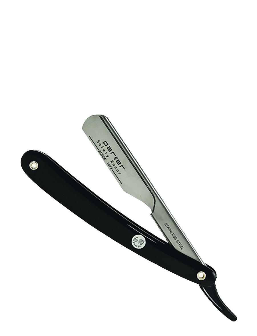 Parker - Parker PTB - Black ABS Handle Push Type Barber/Straight Razor - pardlid - black - 0