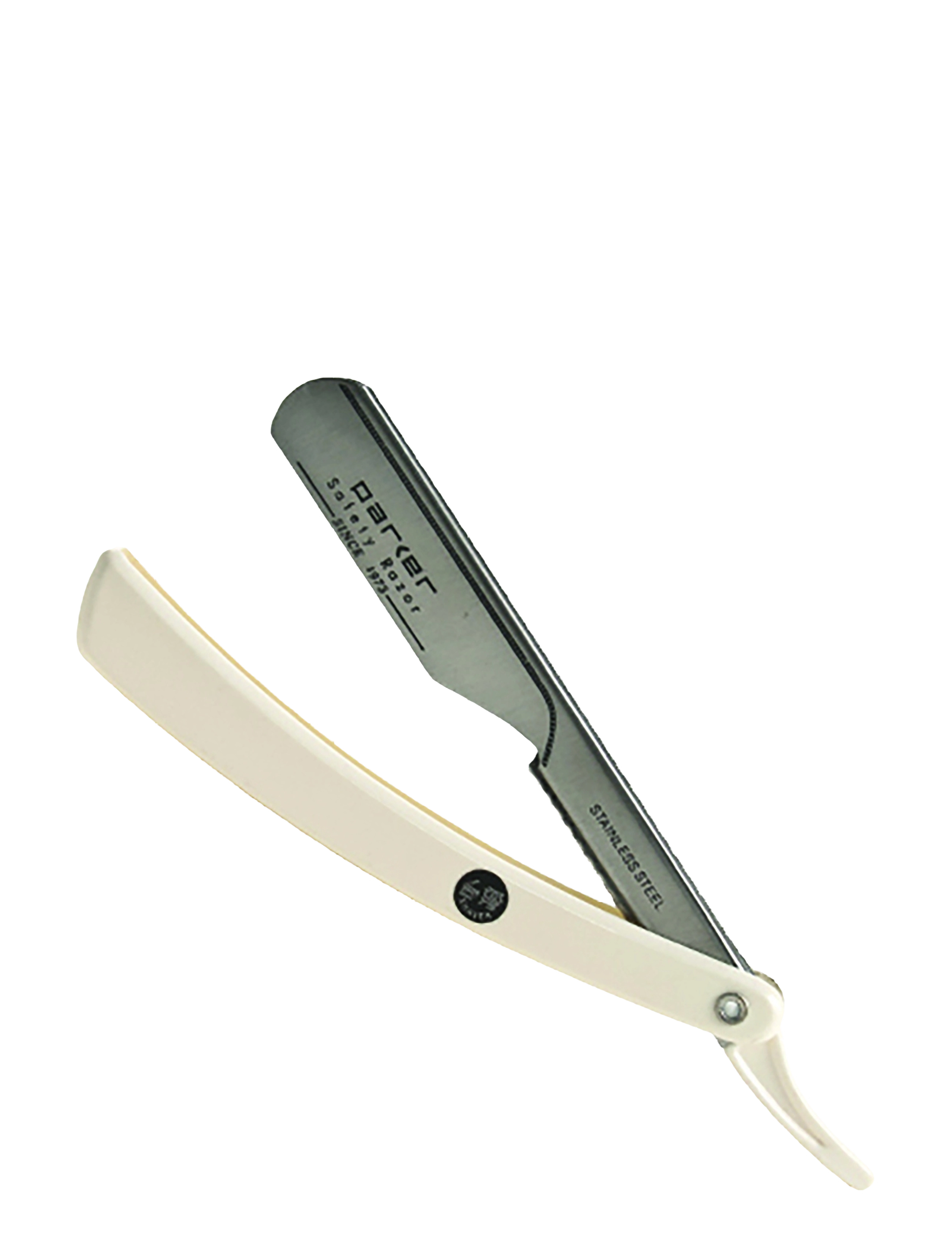 Parker Parker Ptw - White Abs Handle Push Type Barber/Straight Razor, One Size, White, Barberingsprodukter > Barberknive, Herre
