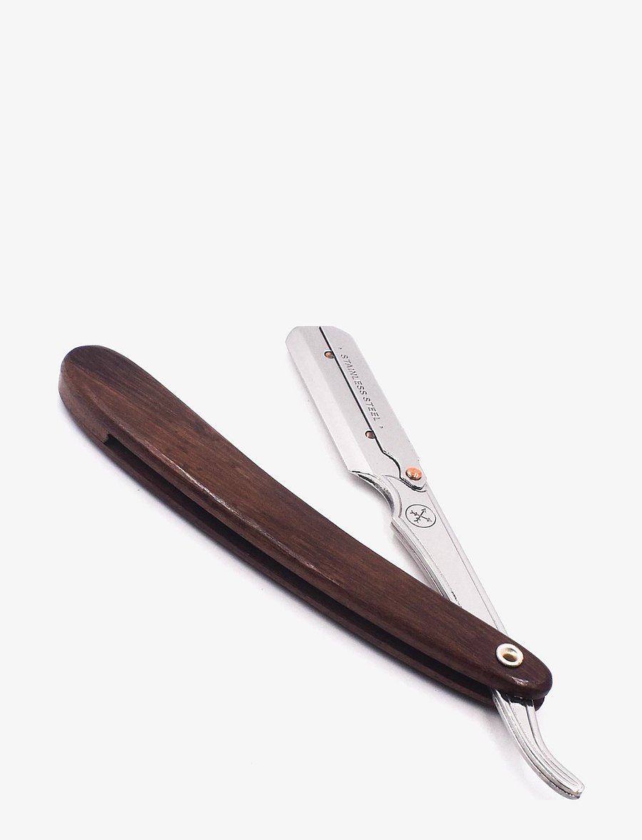 Parker - SRDW - Dark Padauk Wood Handle Clip Type Barber/Straight Razor - pardlid - brown wood - 0