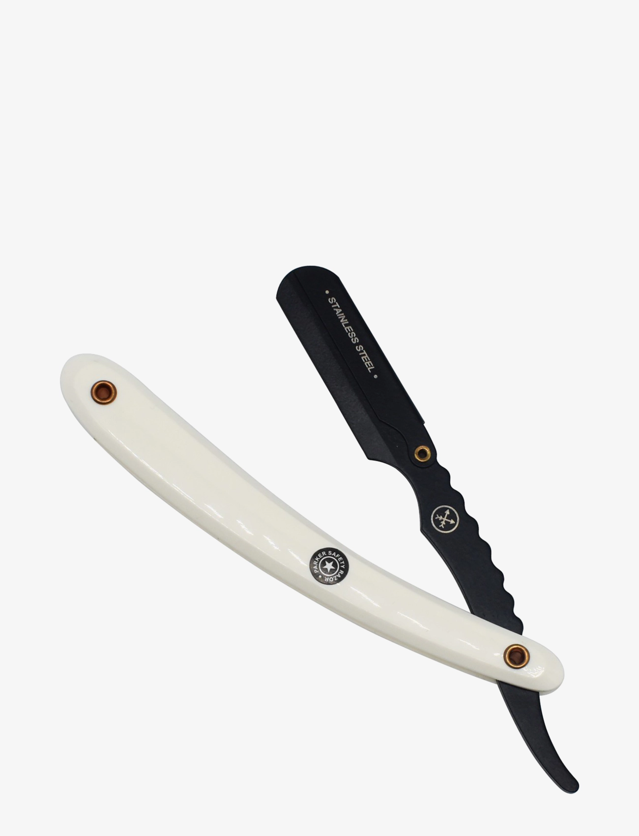 Parker Parker SRWBA - White ABS Handle Clip Type Black Blade Holder Barber/Straight Razor - Rakning - WHITE / multi