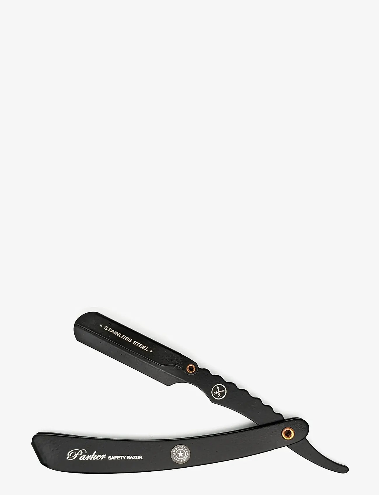 Parker - Parker SRXBLK- Heavy Duty Stainless Steel Handle Clip Type Black Blade Holder Barber/Straight Razor - barberskrabere - black - 1