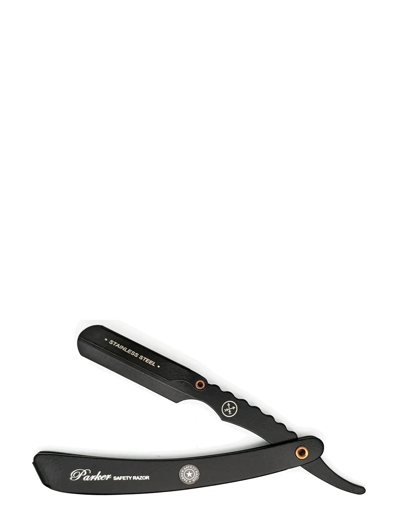 Parker - Parker SRXBLK- Heavy Duty Stainless Steel Handle Clip Type Black Blade Holder Barber/Straight Razor - skustuvai - black - 1